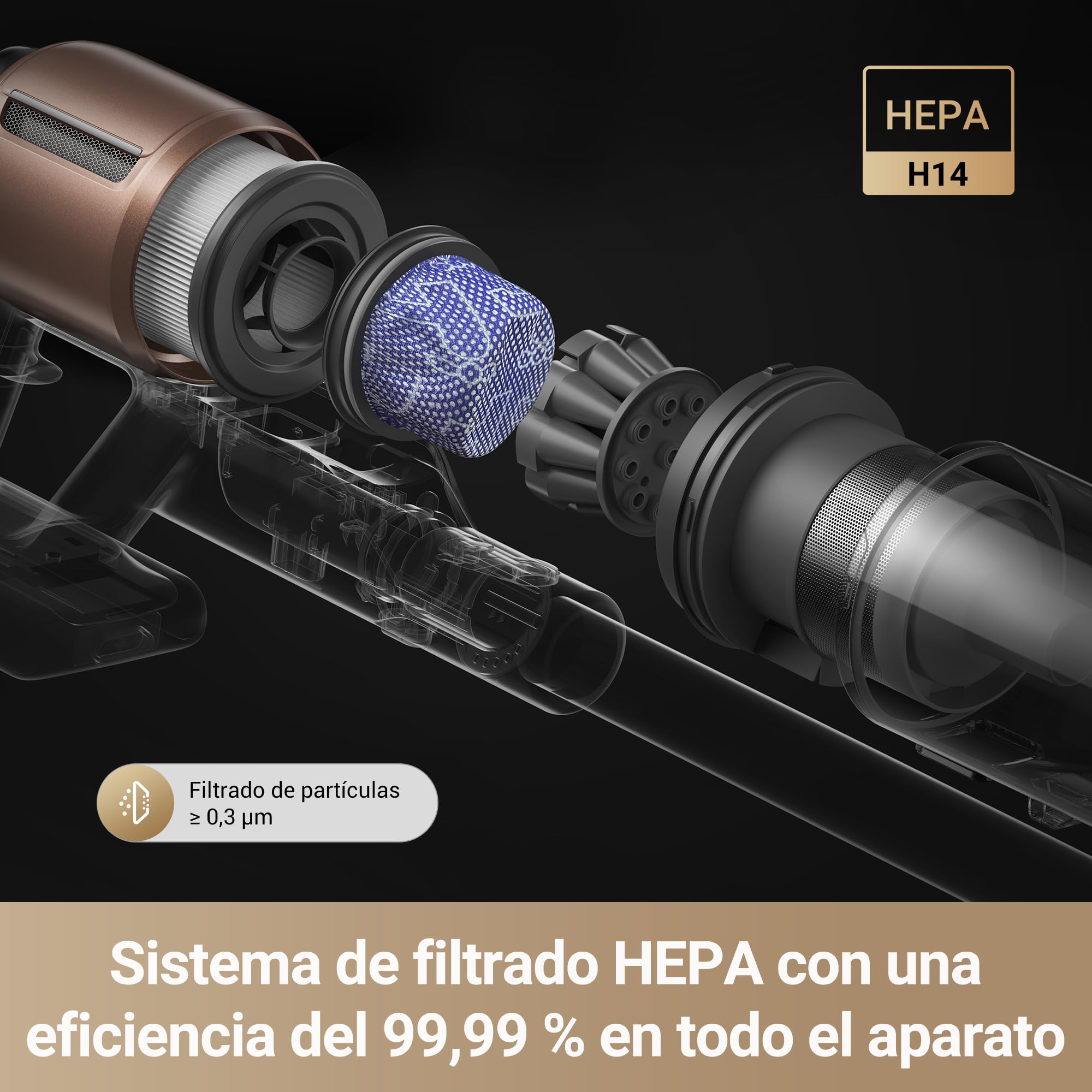 DREAME Z20 Aspiradora Escoba sin Cable, 25000 PA/250 AW Aspiradora sin Cable con Motor de Alta Velocidad, Máximo 90 Minutos, Detección de Suciedad, Filtro HEPA H14, Tecnología de Revelación de Polvo