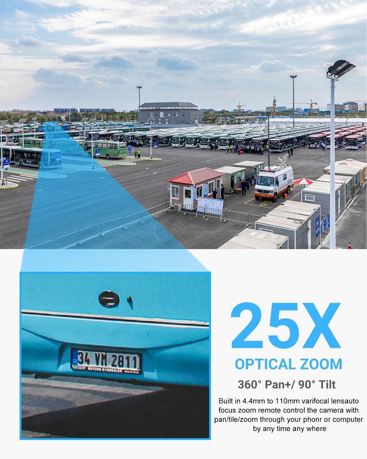 25x Optical Zoom capability of the camera