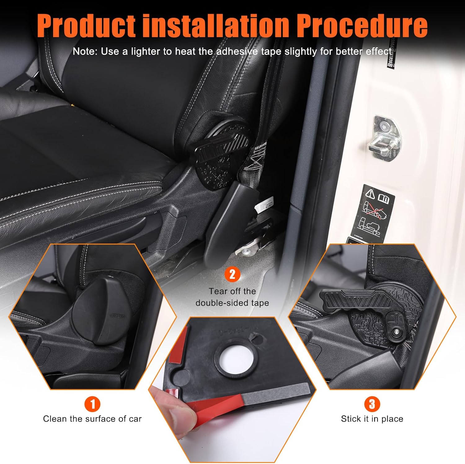 Car Seat Back Recliner Adjustment Handle Front Left+Right Side Replacement Compatible with INEOS Grenadier 2020-2024, Aluminum Alloy Car Seat Adjustment Handle Trim Matte Black