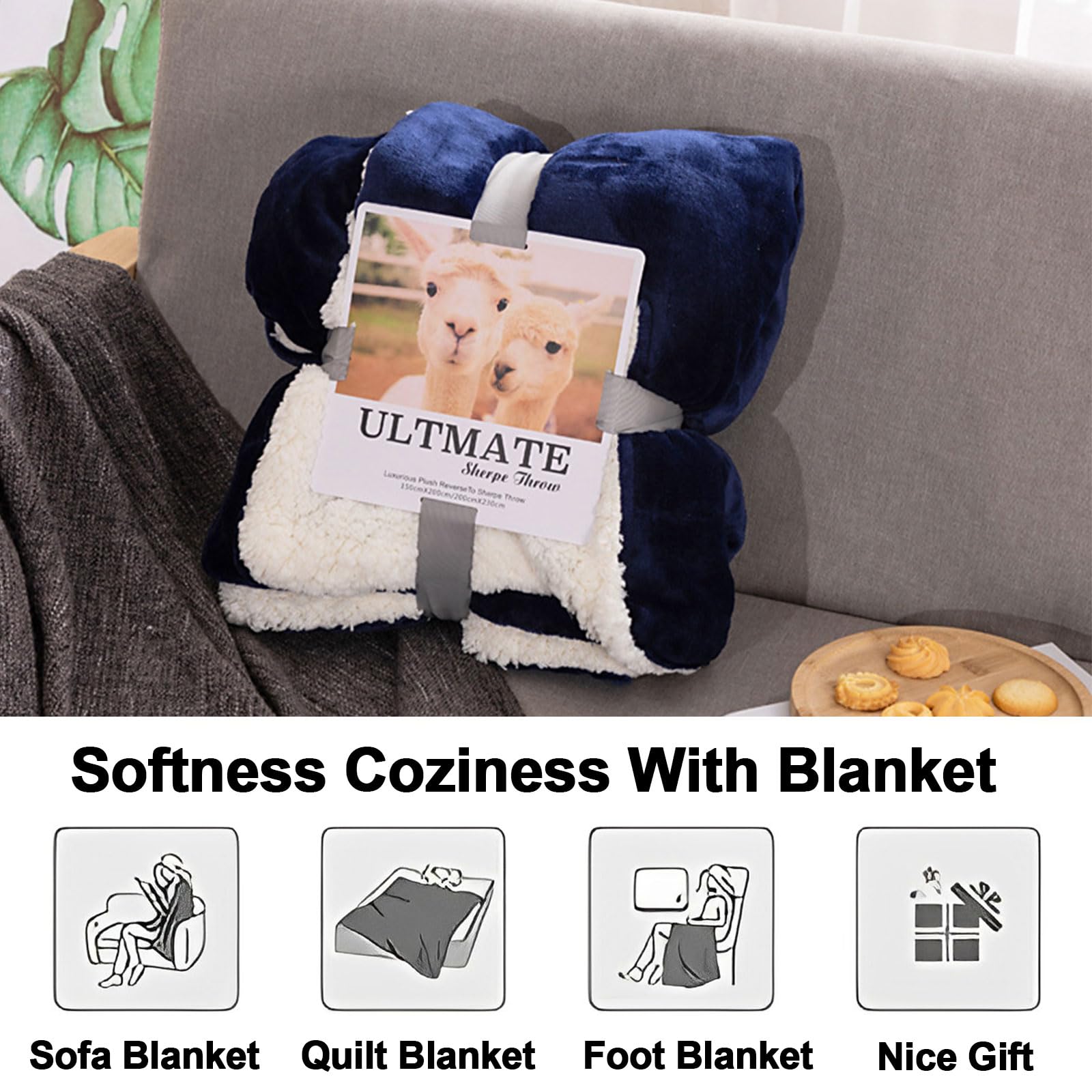 Hixingo Franela Manta Sofa, Suave y Cálida Acogedora Franela Mantas Polar para Cama Blanket para Cama Adulto Niño y Mascota, Couleur Unie (Blanco,200x230cm)