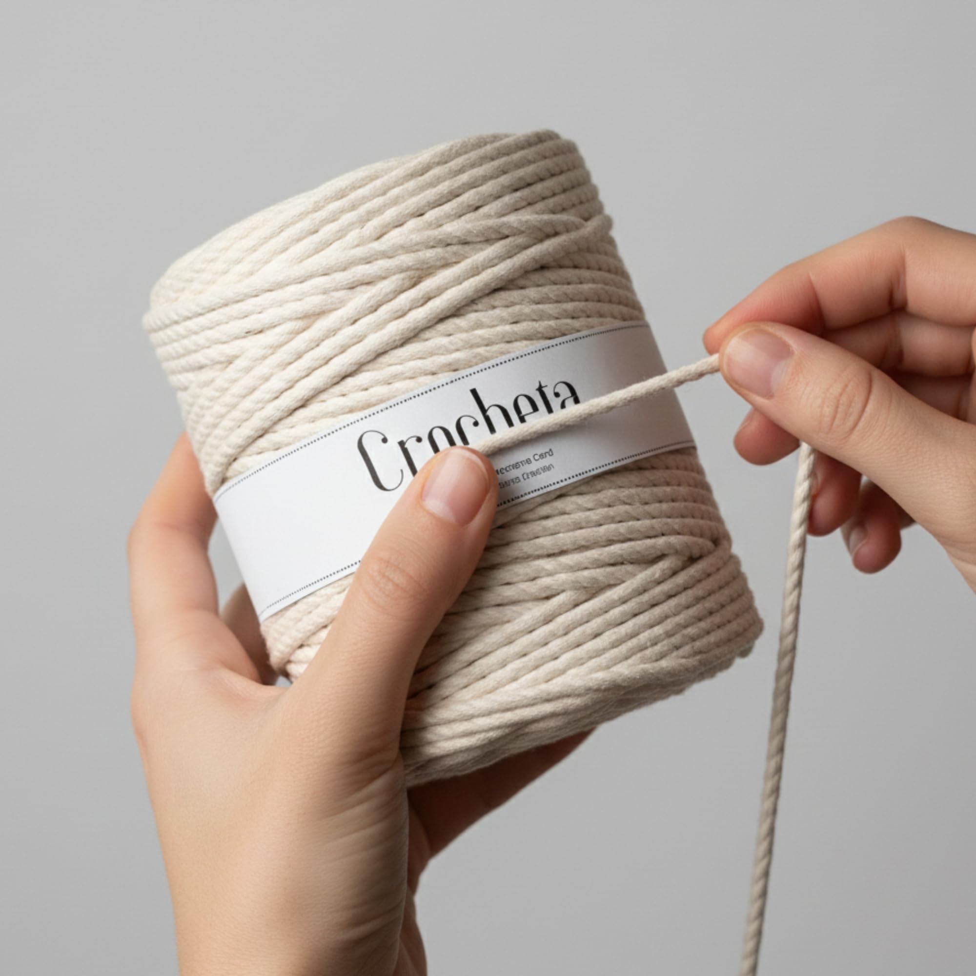 CROCHETA 3 Ply Twisted Macrame Cotton Cord Dori Roll Packaging Thread for Macrame DIY and Other Projects (3mm 100 Mtr., Off White) 2