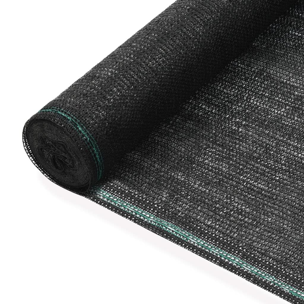 vidaXL Tenniszaun, HDPE, 1 x 25 m, Schwarz, für Zaun, Tennisnetz