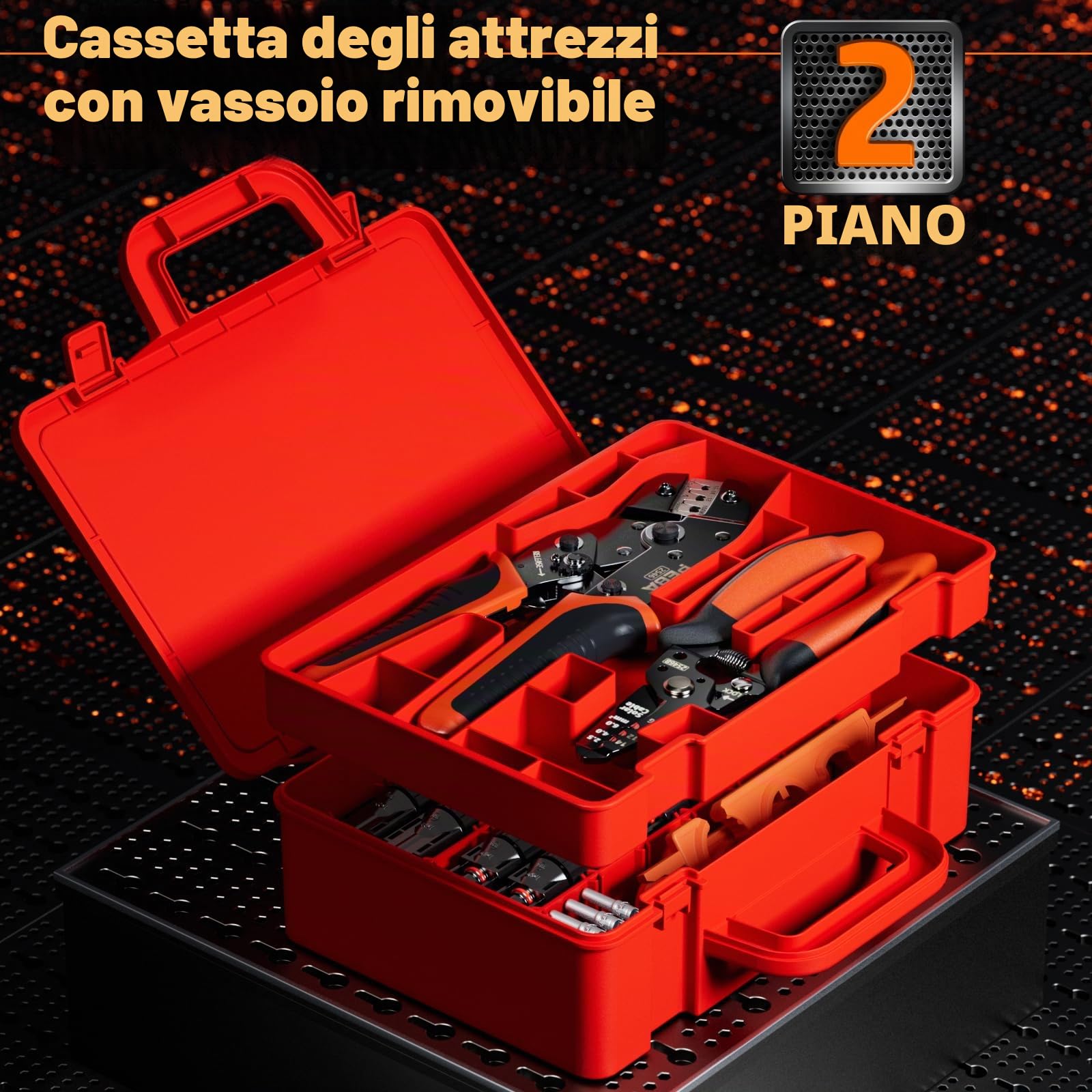 PEBA Kit di crimpatura solare per cavi 1,5-2,5/4/6 mm², con 12 paia di connettori solari, spellafili solari e 1 paio di chiavi per connettori solari, set di attrezzi a cricchetto