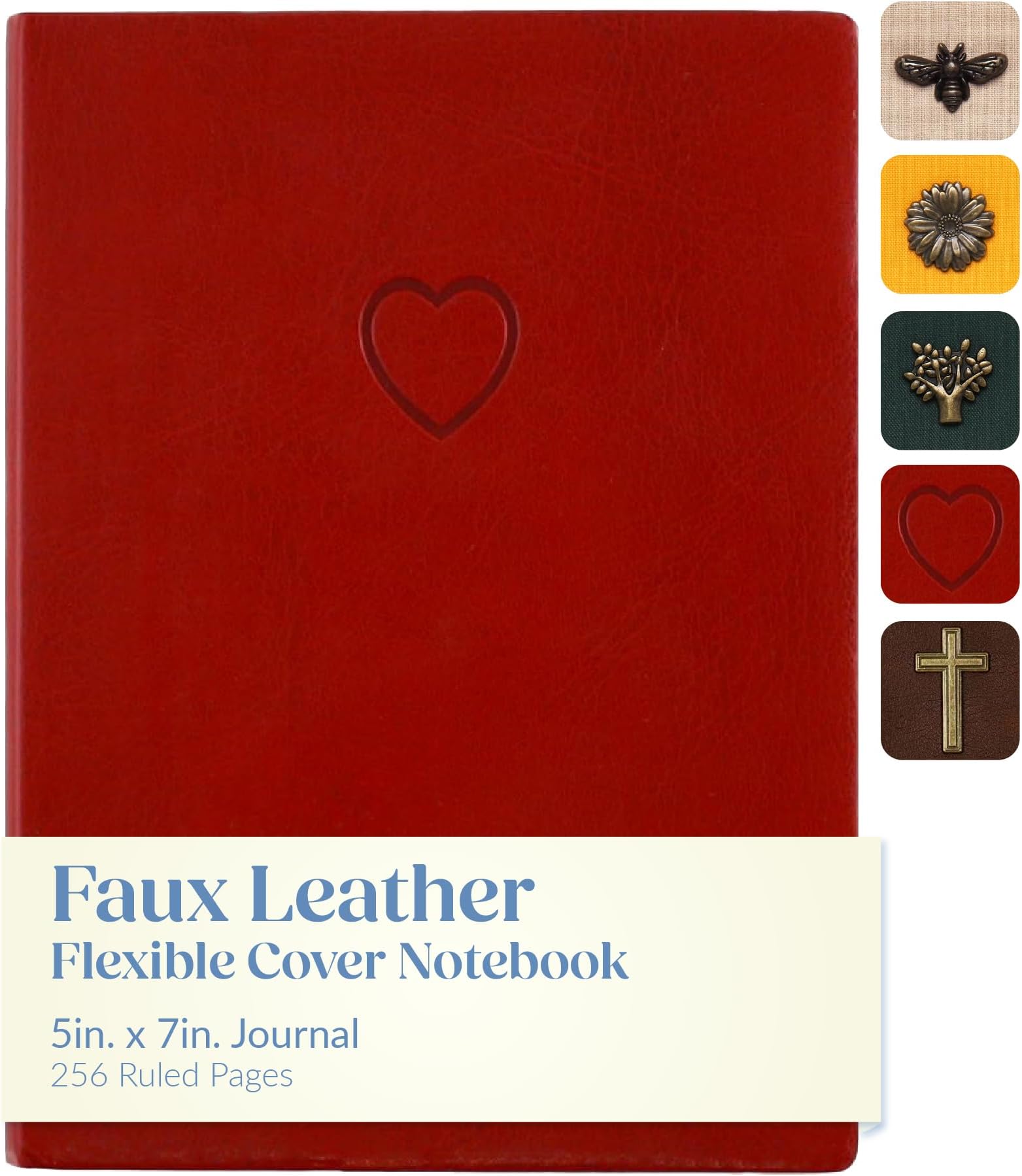 WORLD TRAVELER Journal Notebook - 5x7 Inches 256 Ruled Pages Blank Lined Faux Leather Journal Hard Cover Notebooks for Work Diary and Writing