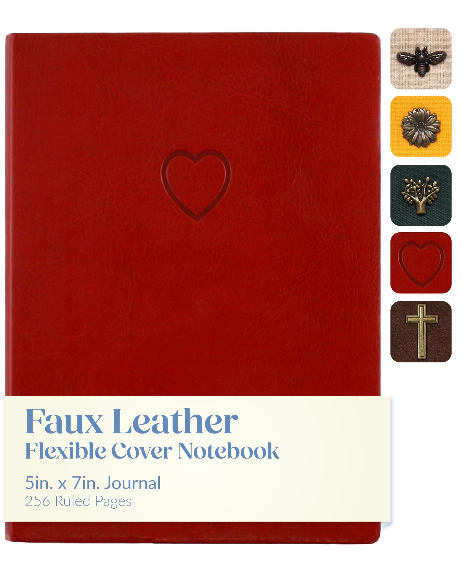 WORLD TRAVELER Journal Notebook - 5x7 Inches 256 Ruled Pages Blank Lined Faux Leather Journal Hard Cover Notebooks for Work Diary and Writing