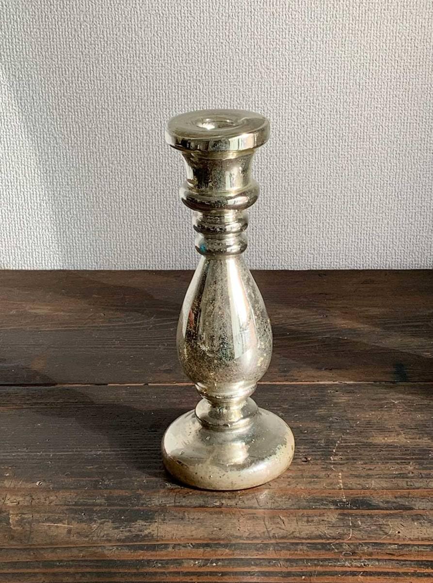 Amazon.co.jp: マーキュリーガラスの燭台水銀ガラスキャンドル