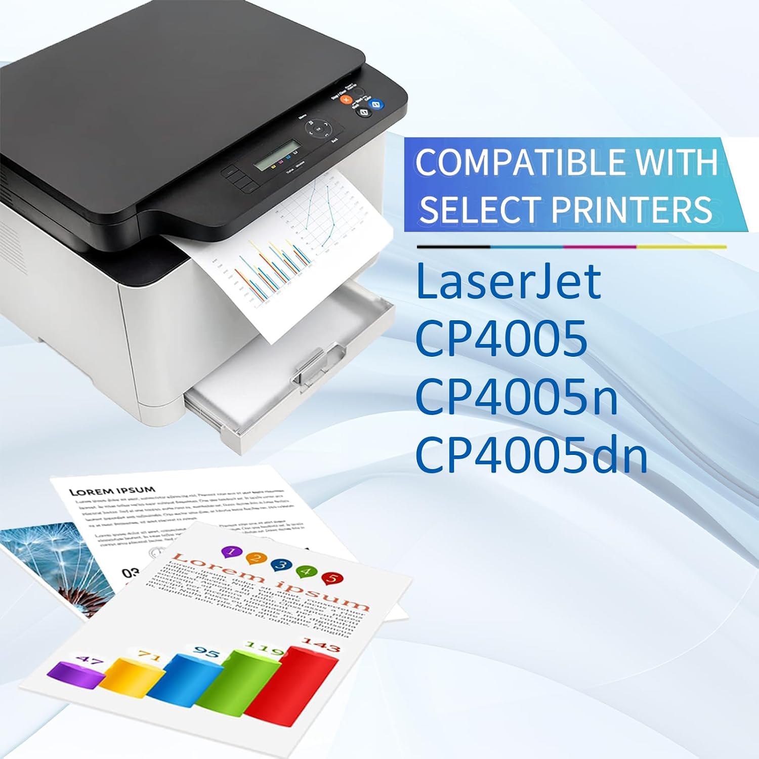 642A Toner Cartridges Compatible for HP 642A CB400A CB401A CB403A CB402A 642X Toner Cartridge Work for HP Color Laserjet CP4005 CP4005n CP4005dn Printers 642A Combo Pack