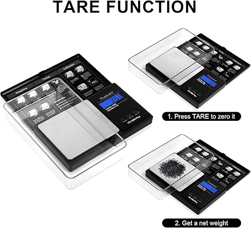 Miniatura 4 de Fuzion Báscula digital de bolsillo de 0.00 oz, precisión de 35.27 oz, pequeña báscula de joyería de 3.53 onzas, mini báscula digital para alimentos,