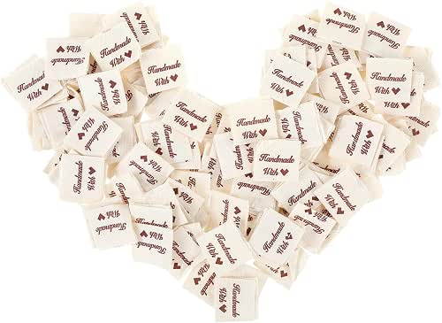 Ptwola 200 Pcs Personalized Satin Sewing Labels Handmade Woven Items