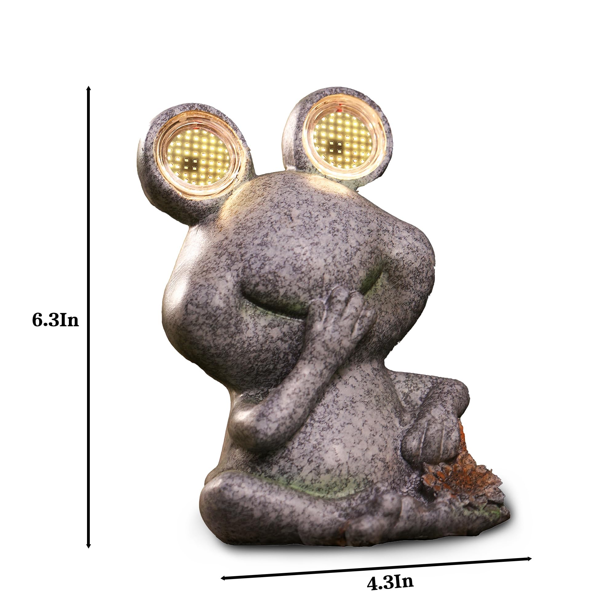 Estatua de rana de jardín para decoración al aire libre, decoración de patio, luz solar, figura divertida para jardín y patio (rana)