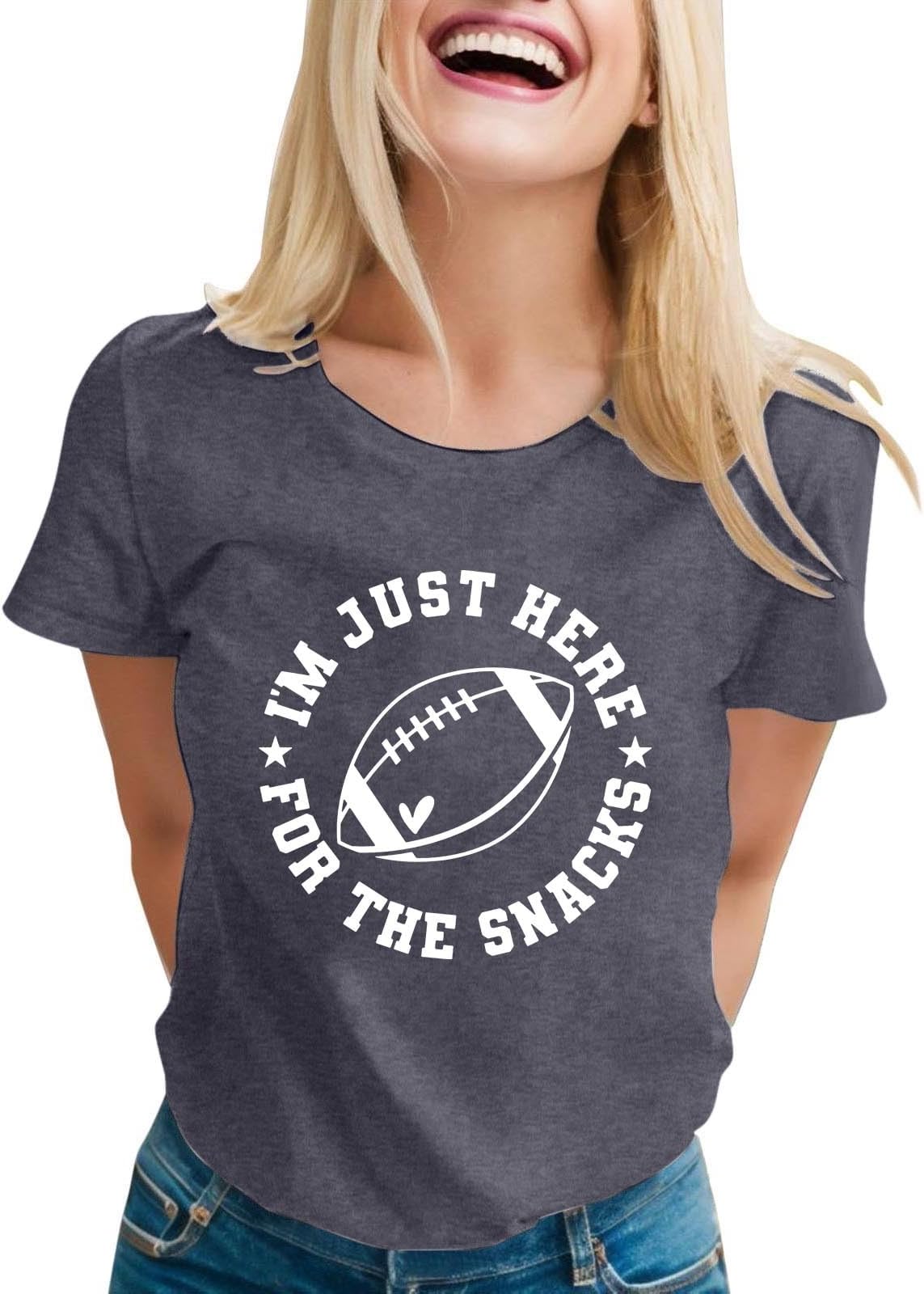 wjiNFDFGWomen's Rugby Jersy American Football Fans T Shirt Vintage Letter Prints Graphic Tee Short Sleeves Top