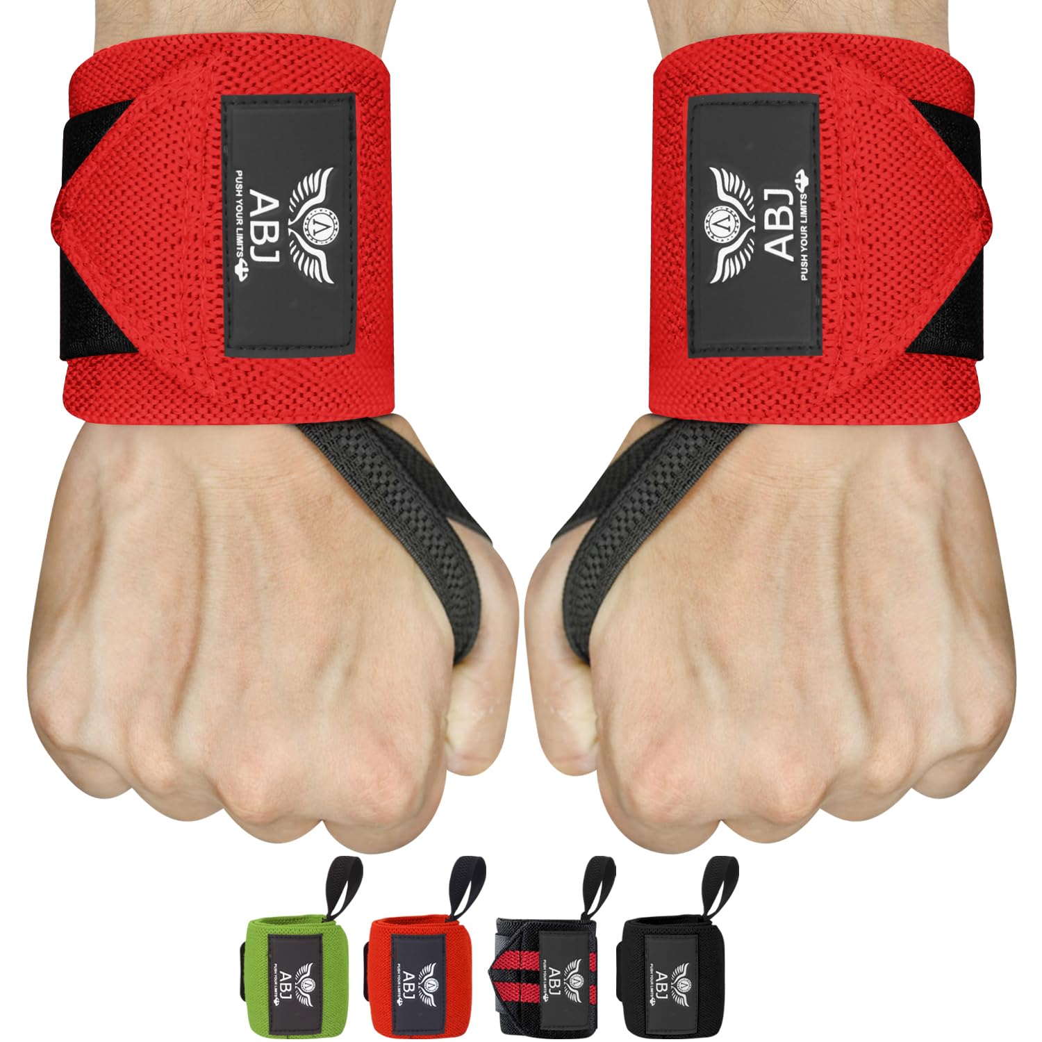 Wrist Wraps for Weightlifting - 18” Premium Quality Weight Lifting Wrist Support Straps for Bench Press, Overhead Press, Dips and Curls