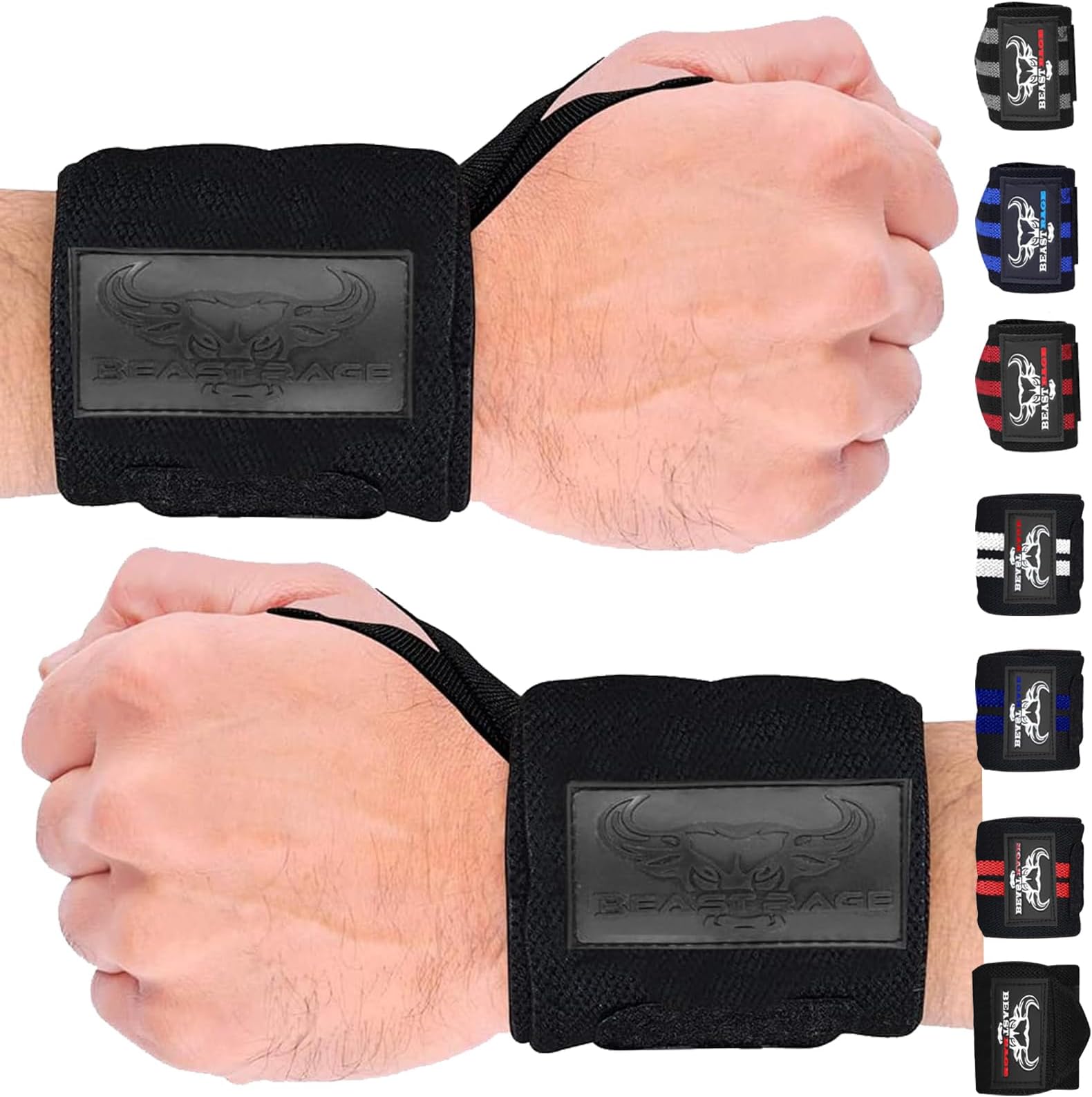 BEAST RAGE Weight Lifting Straps Fitness Padded Cotton Wrist Support Gel Advanced Grips Dumbbell Bar Wraps Heavy Duty Gym Bodybuilding Straps Power Deadlift Barbells Non Slip Exercise