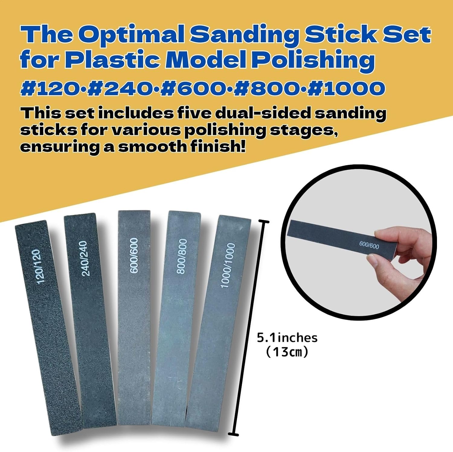 Plastic Model Display Items Set (Plastic Model Gundam Interlocking Display Base x2, Customization Stickers x1, Sanding Stick #120・#240・#600・#800・#1000)