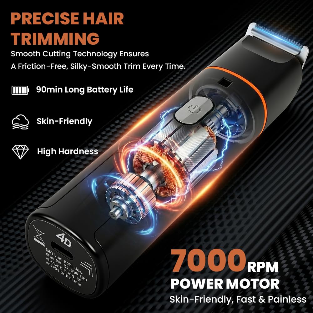 Aolso Rasoio Elettrico Multiuso, Rasoio Elettrico Barba per Uomo, Rifinitore All-In-One per Uomo, Viso, Baffi, Corpo, Naso, Nero - LK