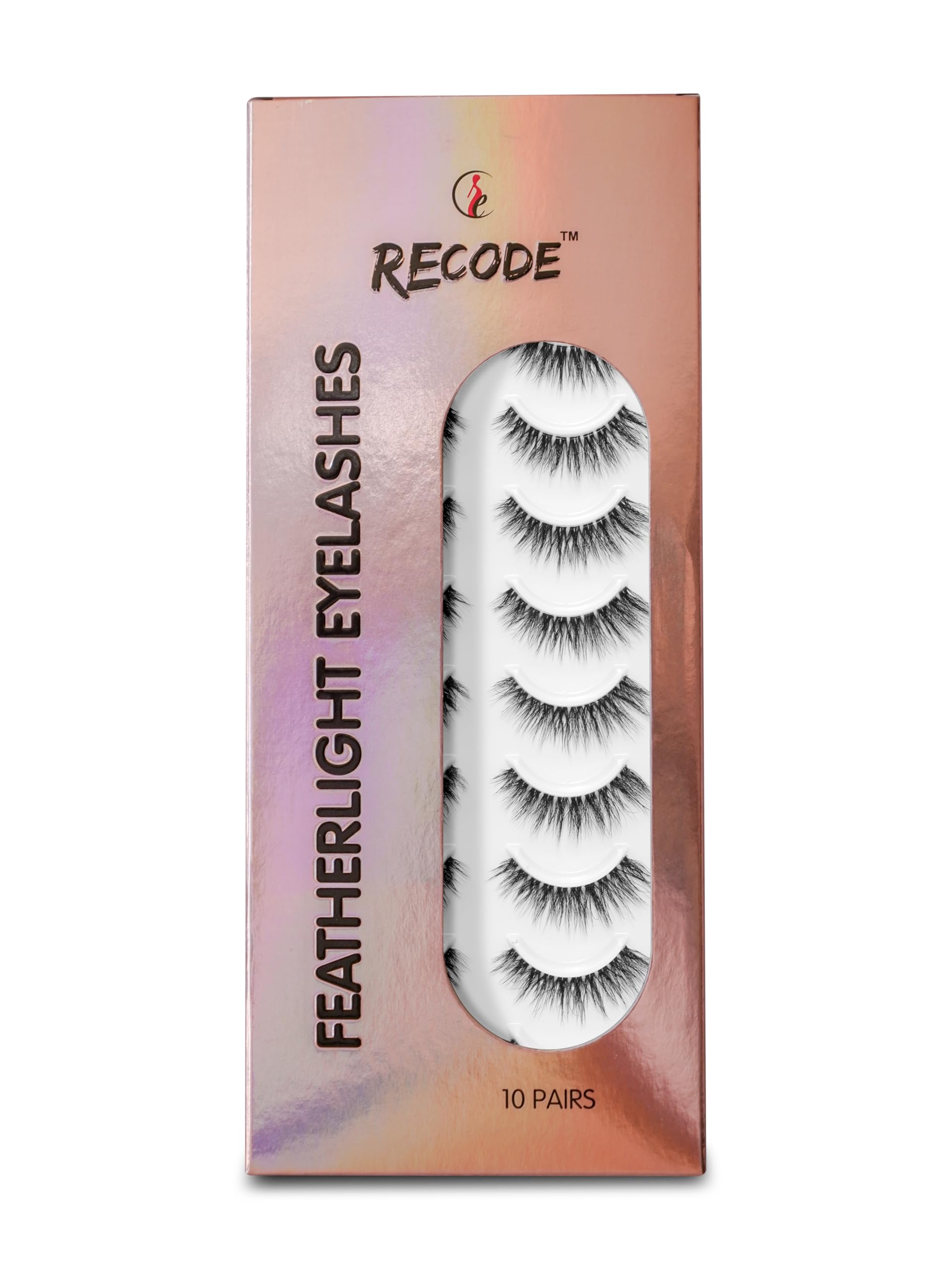 Recode RE05 Featherlight Eyelashes-Transparent Band,Pack of 10-picture-19