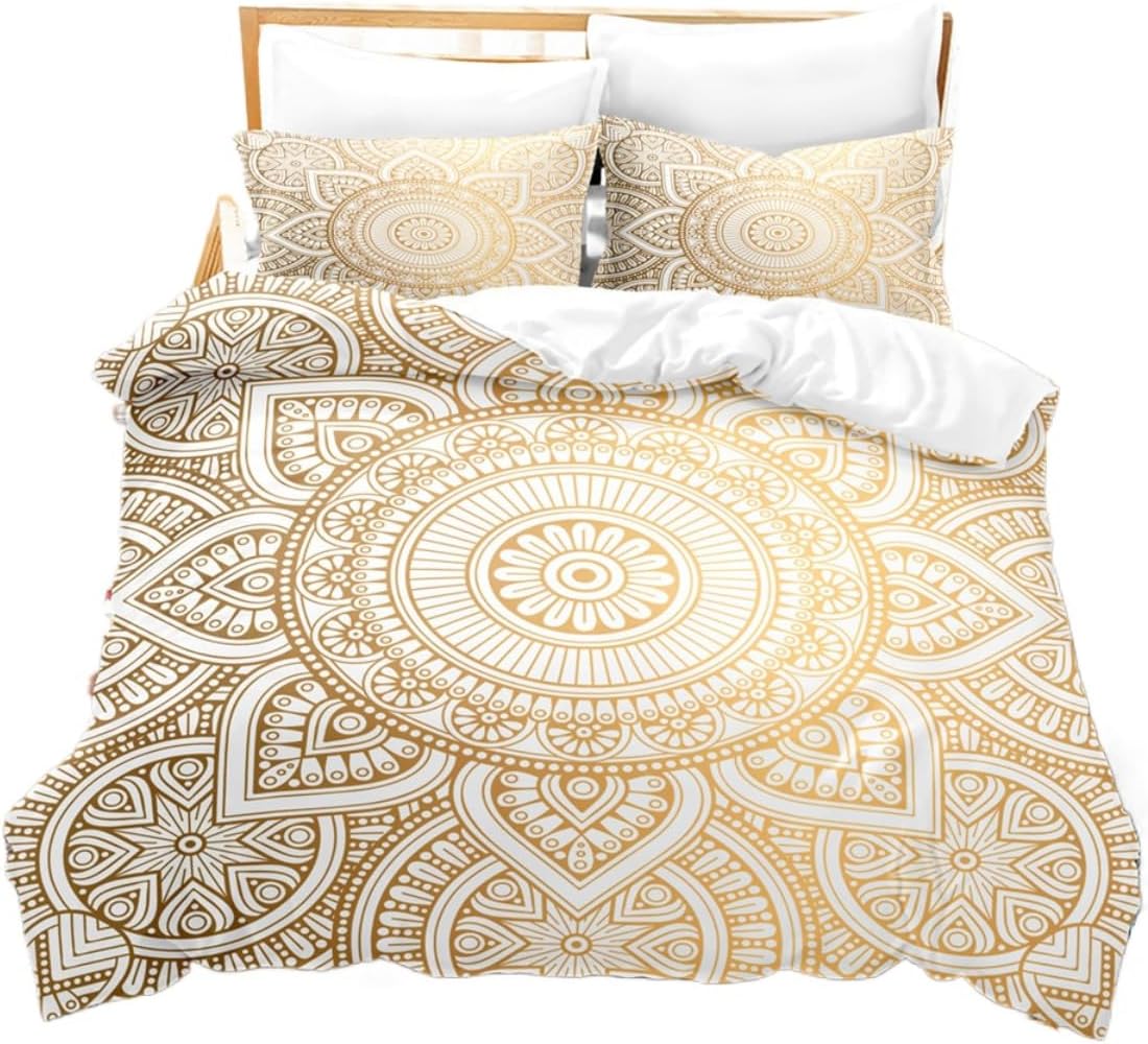 Eight Trigrams Astrology Duvet Cover Set Mandala Flower Series Pattern Bedding Set Diablo System Quilt Cover Comforter Cover Home Textiles for Children (US Queen,4)
