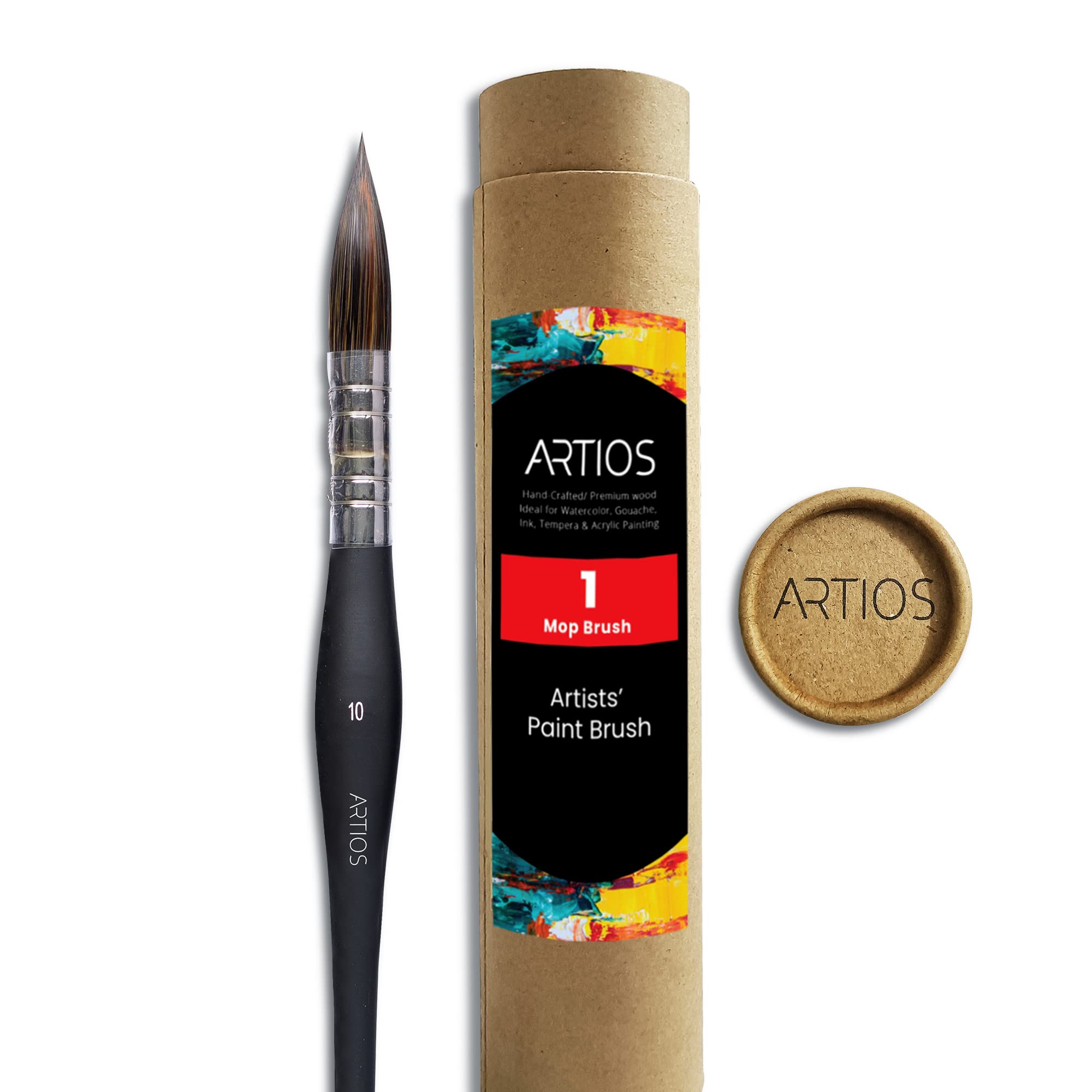 ARTIOS Mop Brush for Painting - Premium Synthetic Watercolor Brush Set for Artists with Brush Holder, Handmade Cruelty-Free Paint Brush Set of 1 (Size 10), Matte Black (B0BL4C1WQQ) Amazon Price History, Amazon Price Tracker