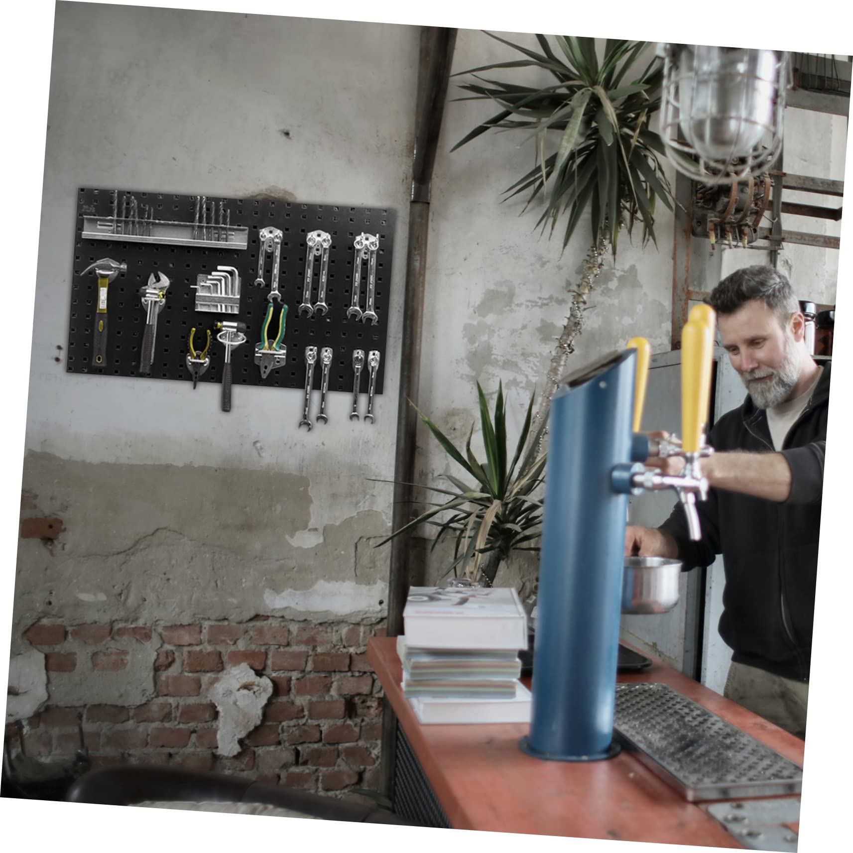 UKCOCO 1pieza Panel De Herramientas Colgante De Acero Galvanizado Organizador De Almacenamiento Para Garaje Cocina y Taller Fácil Instalación y Desmontaje Resistente y Duradero