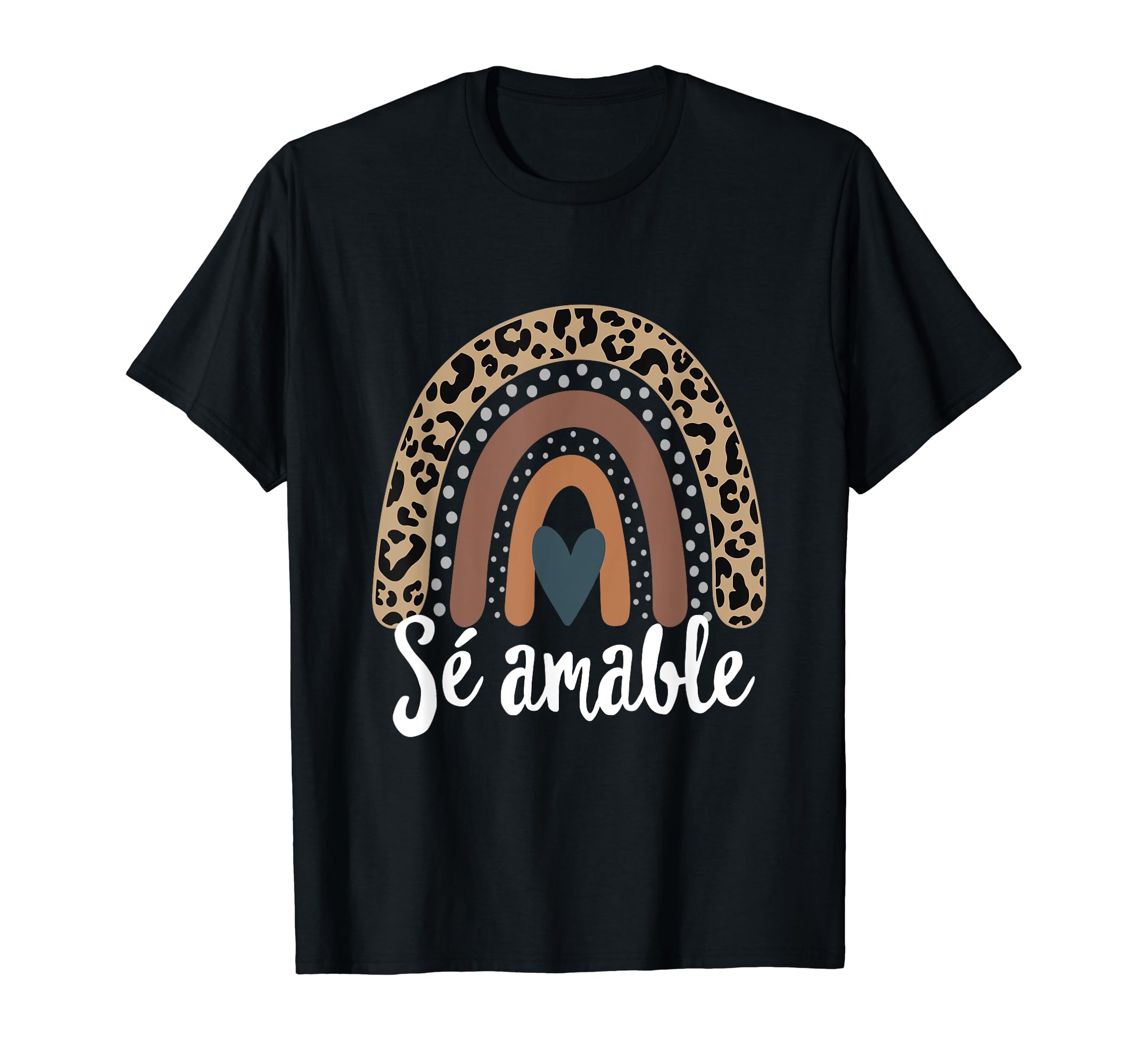 Sé amable Spanish bilingual teacher be kind Boho Rainbow T-Shirt