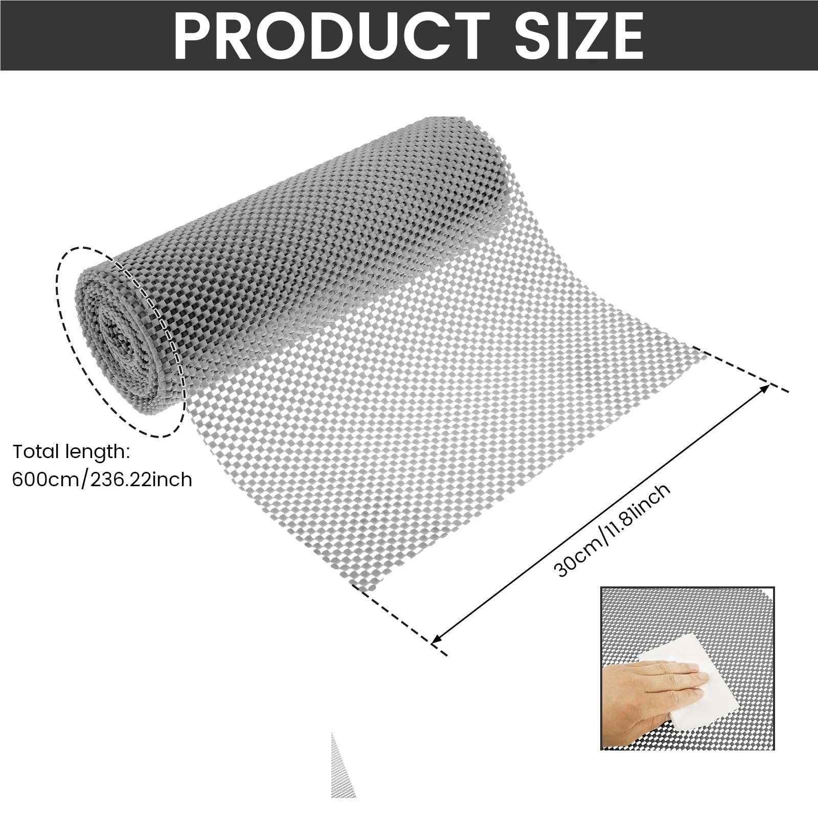 podkładka do półki lodówki EVA, Wyściółka półek i szuflad z PVC bez kleju, antypoślizgowa, wielokolorowa(0.3x6m Gray)
