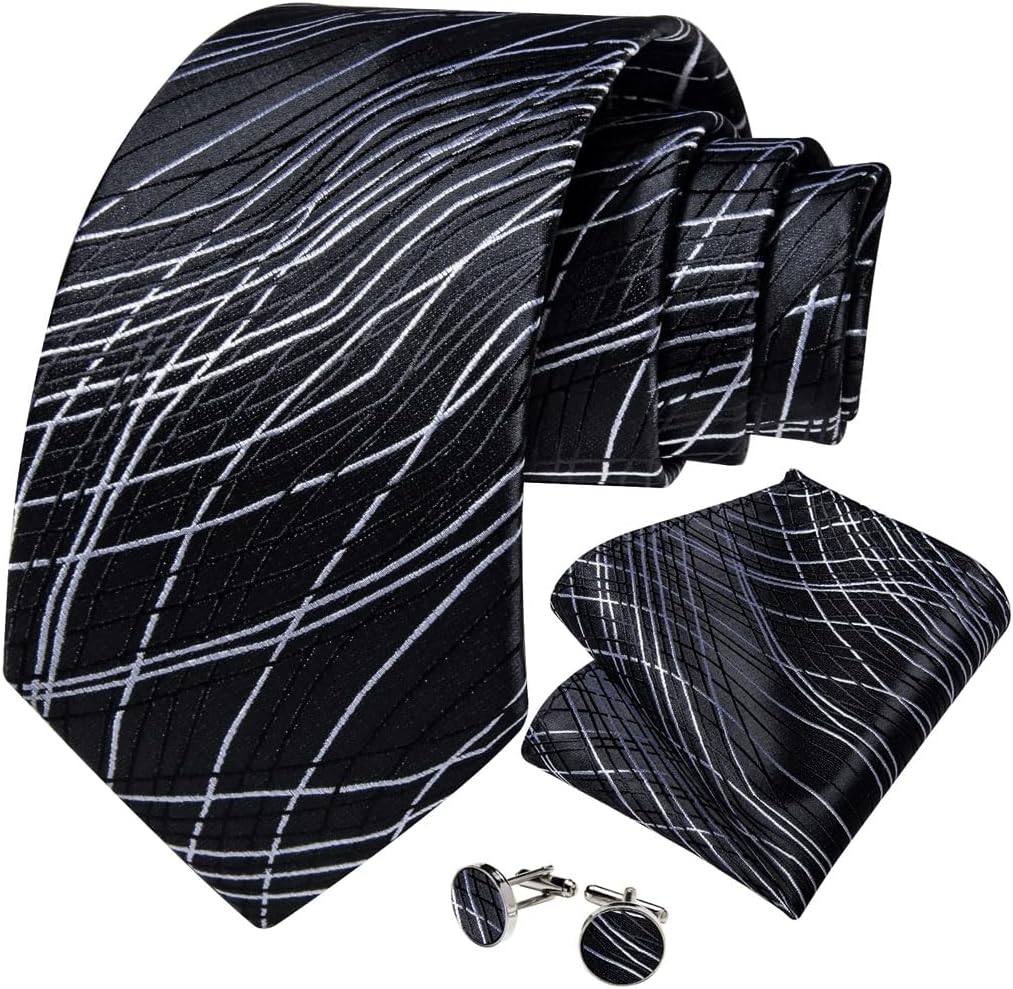 Men's Tie Sets Men Neckties Paisley Silk Wedding Mens Accessories Neck Ties Handkerchief Cufflinks Gift