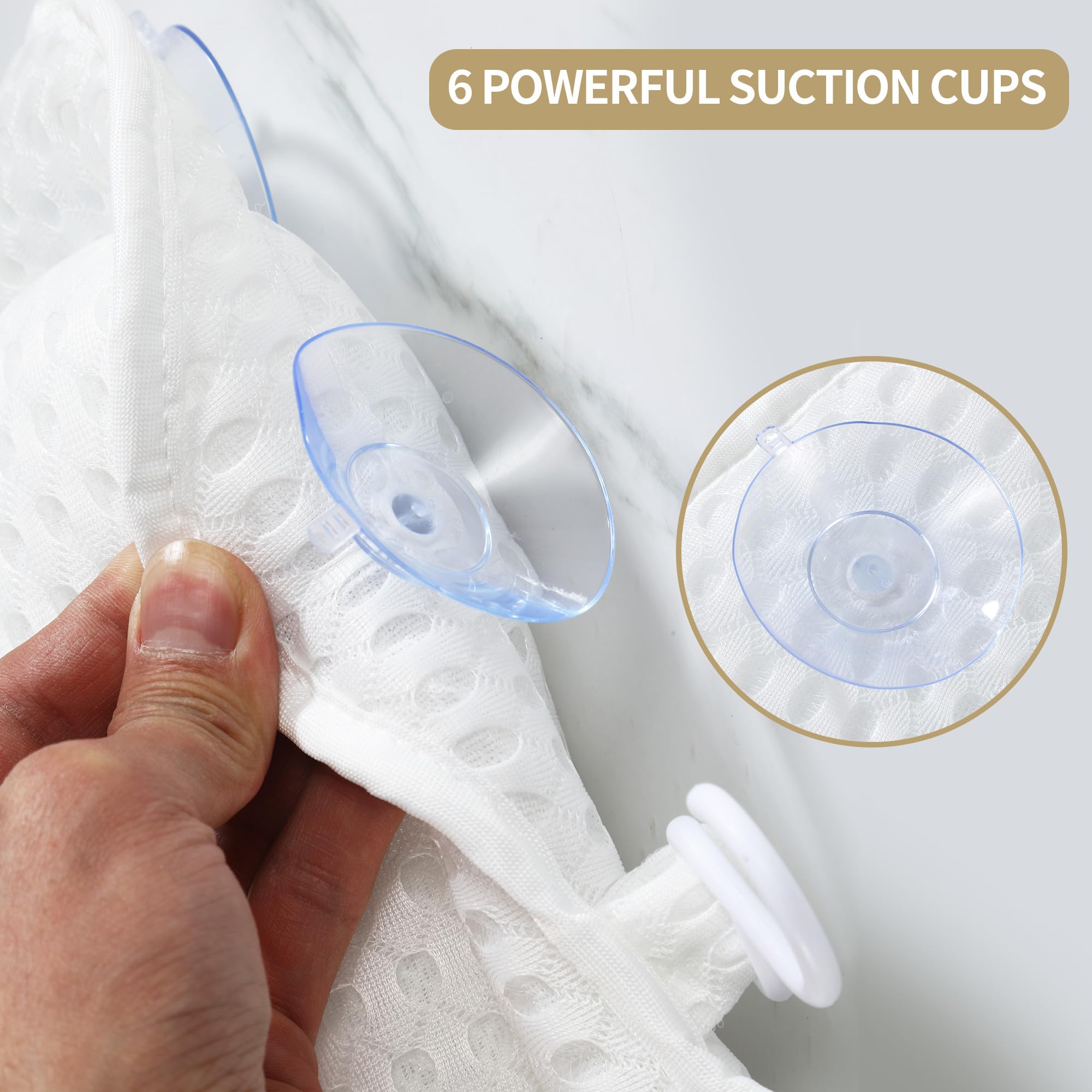 Ergonomic Luxury Bath Pillow | RUVINCE | 6 Suction Cups | Fits All Bathtubs