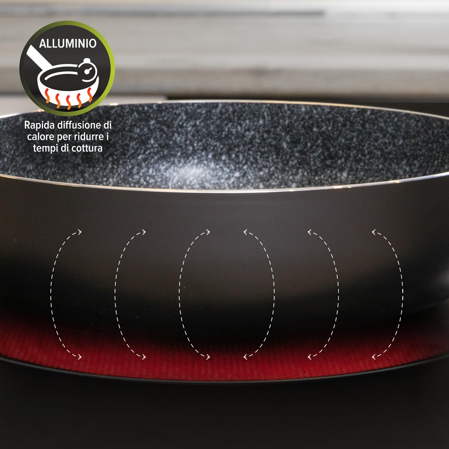 Casseruola in pietra nera Cm22, nero
