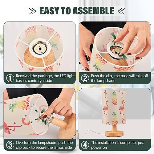 Miniatura 4 de Table Lamps Night Light Lamp Small Tropical Hawaiian Flamingo Pineapples Table Lamp for Study Bedroom