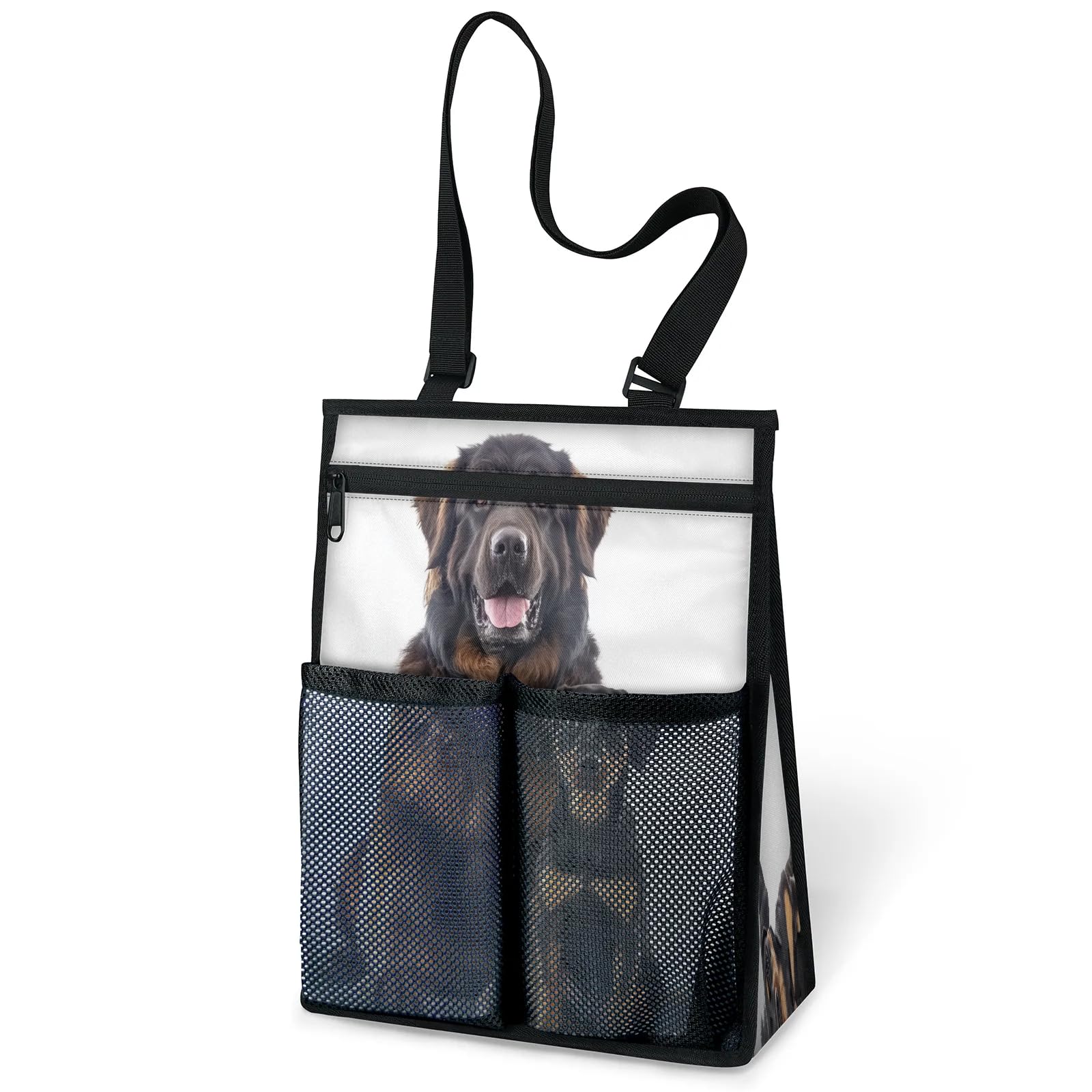 Ourtheme Leonberg Dog Portable Shower Bag for Travel Gym Camp Beach Tote Shower Caddy Bags Hanging Toiletry Organizer