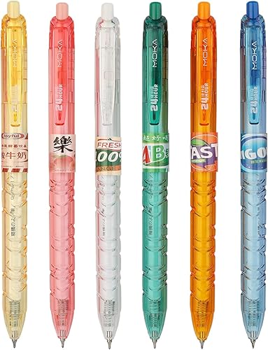 Bolígrafos estéticos de regalo escolar y oficina, bolígrafos para mujeres y hombres, toma de notas (6 AT)