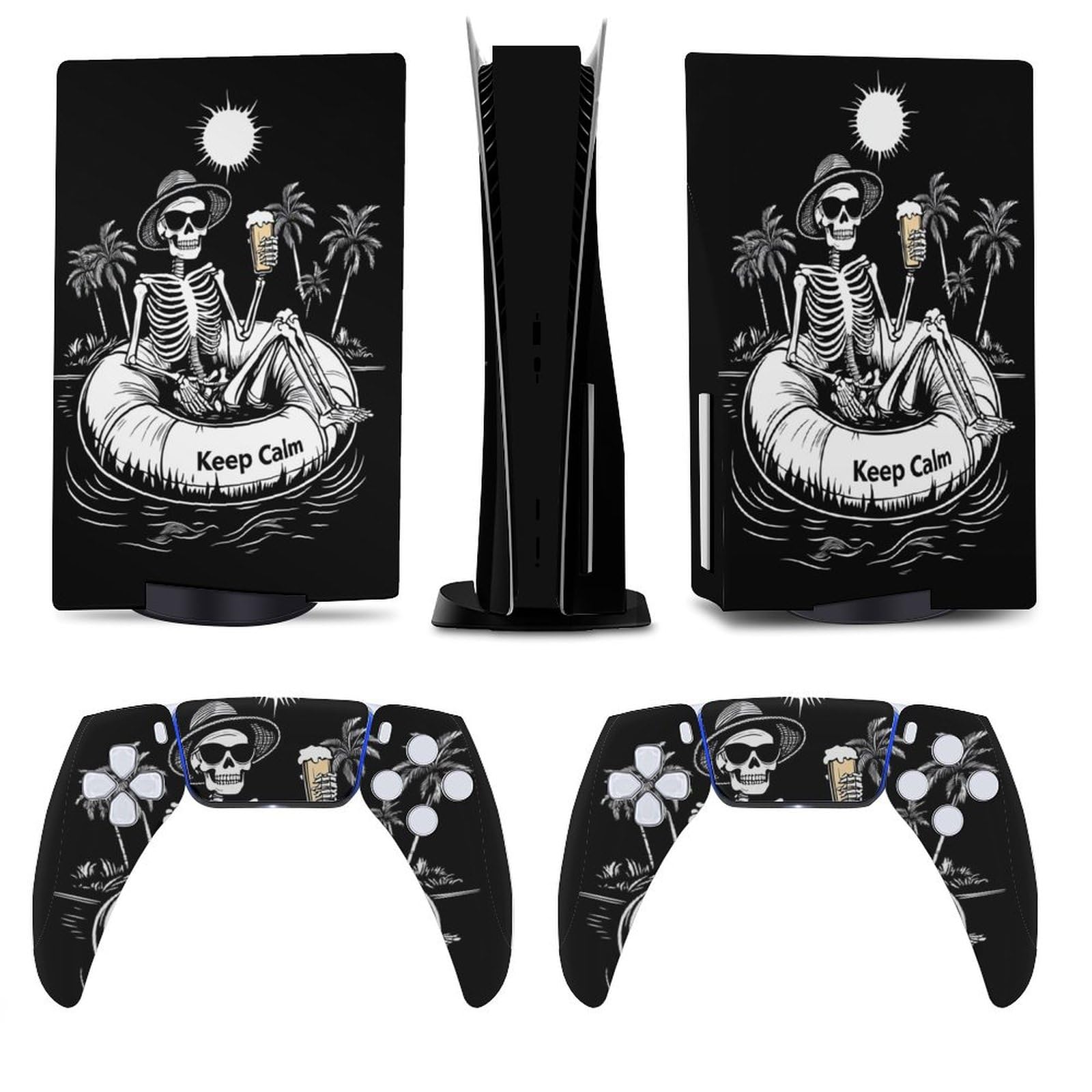 Skeleton Sunglasses for Model 5 Skin Console and Controller Accessories Cover Skins Anime Vinyl Cover Sticker Full Set