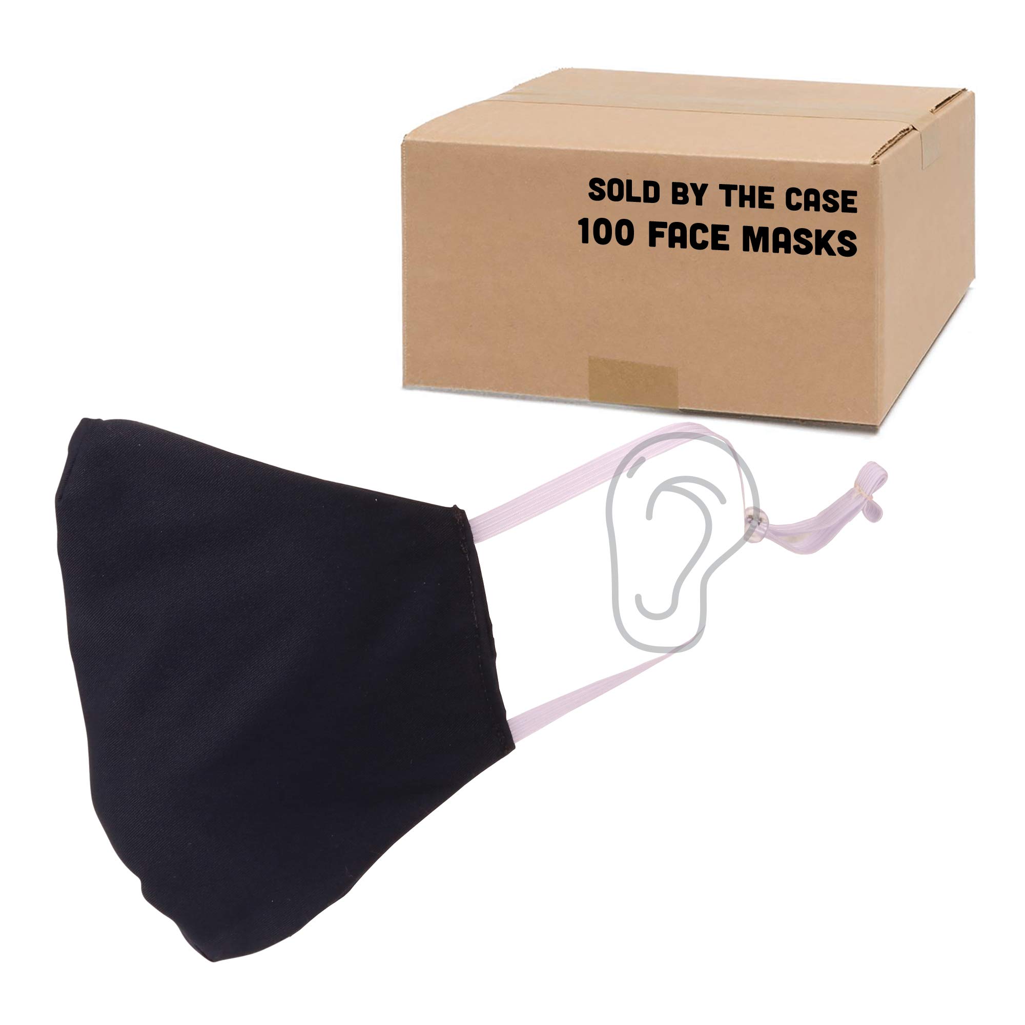 STOUT by Envision Envision Reusable Adjustable Ear Loop Cloth Face Mask, Universal Size, (100 Count)