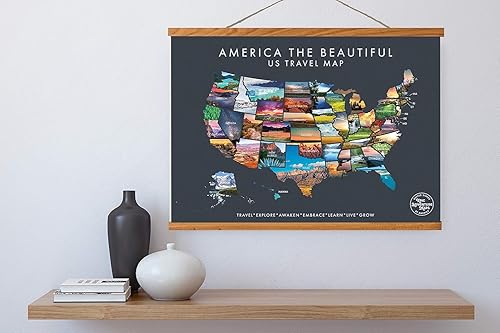 Miniatura 7 de Epic Adventure Maps The United States Push Pin Map - Mapa de viaje sin marco de 24 x 17 pulgadas para marcar tus viajes por los Estados Unidos -