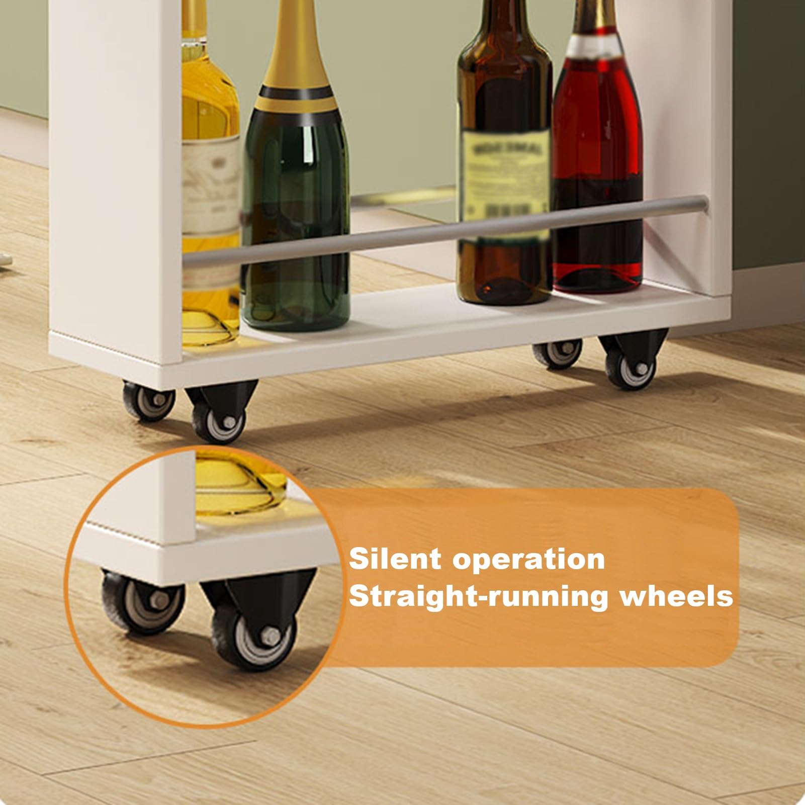 XPLKQXE Carrello di Stoccaggio Stretto, unità di Scaffalatura A 3 Livelli con Ruote, Organizzatore di Scaffale Stretto per Cucina, Sala da Pranzo, Lavanderia(Grigio Scuro,25x55x80.5cm)