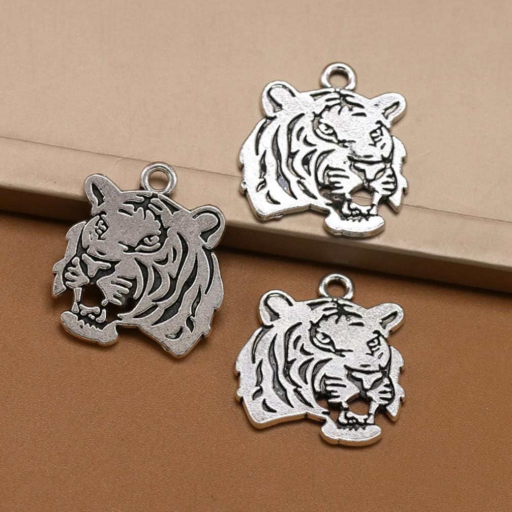 SUPVOX 30pcs Tiger Head Charm DIY Pendant Jewelry Making Accessories for Necklace Bracelet Crafts - Image 6