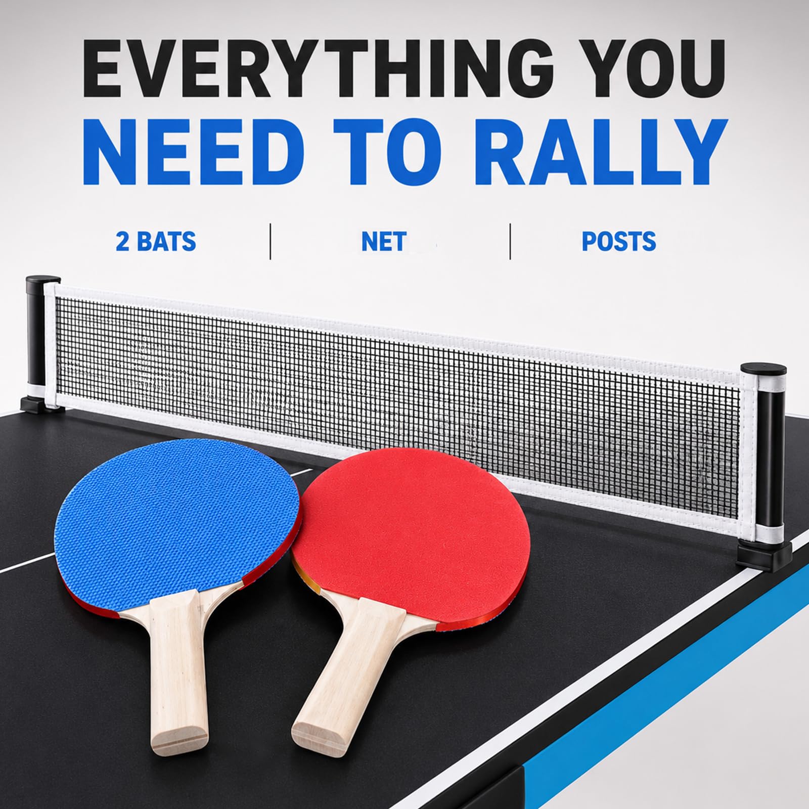 Tavolo da ping pong da 2,1 m per interni e junior, compatto pieghevole per esterni, con racchetta da ping pong e rete per bambini, 210 x 117 x 76 cm