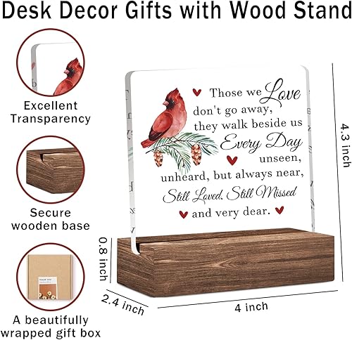Miniatura 2 de Regalos conmemorativos de condolencias letrero decorativo de escritorio transparente con soporte de madera decoración de placa positiva para la