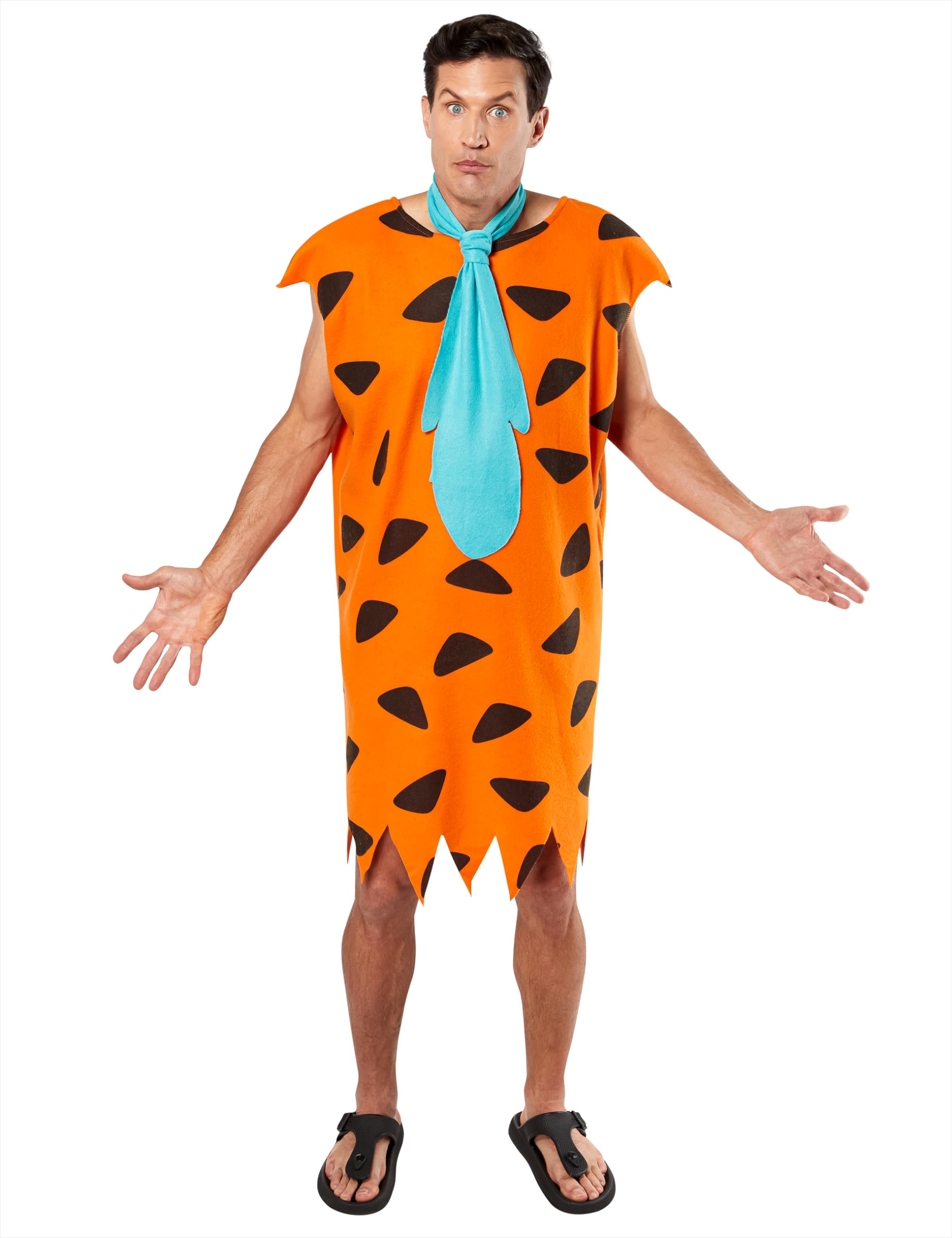 Rubies Disfraz Pedro Picapierdra para hombres, Túnica impresa con corbata, Talla única, Oficial The Flintstones para Carnaval, fiestas, despedidas y cosplay