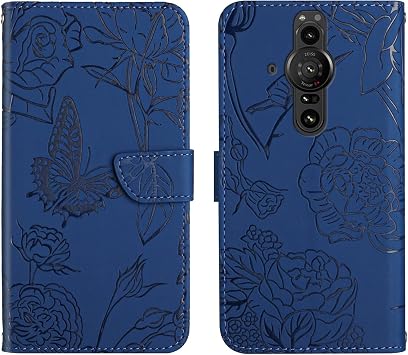Casual Butterfly PU Leather Case for Sony Xperia Pro-I Magnetic Flip Butterfly Back Cover Built-in Card Holder Slot Wallet Wallet Case for Sony Xperia Pro-I
