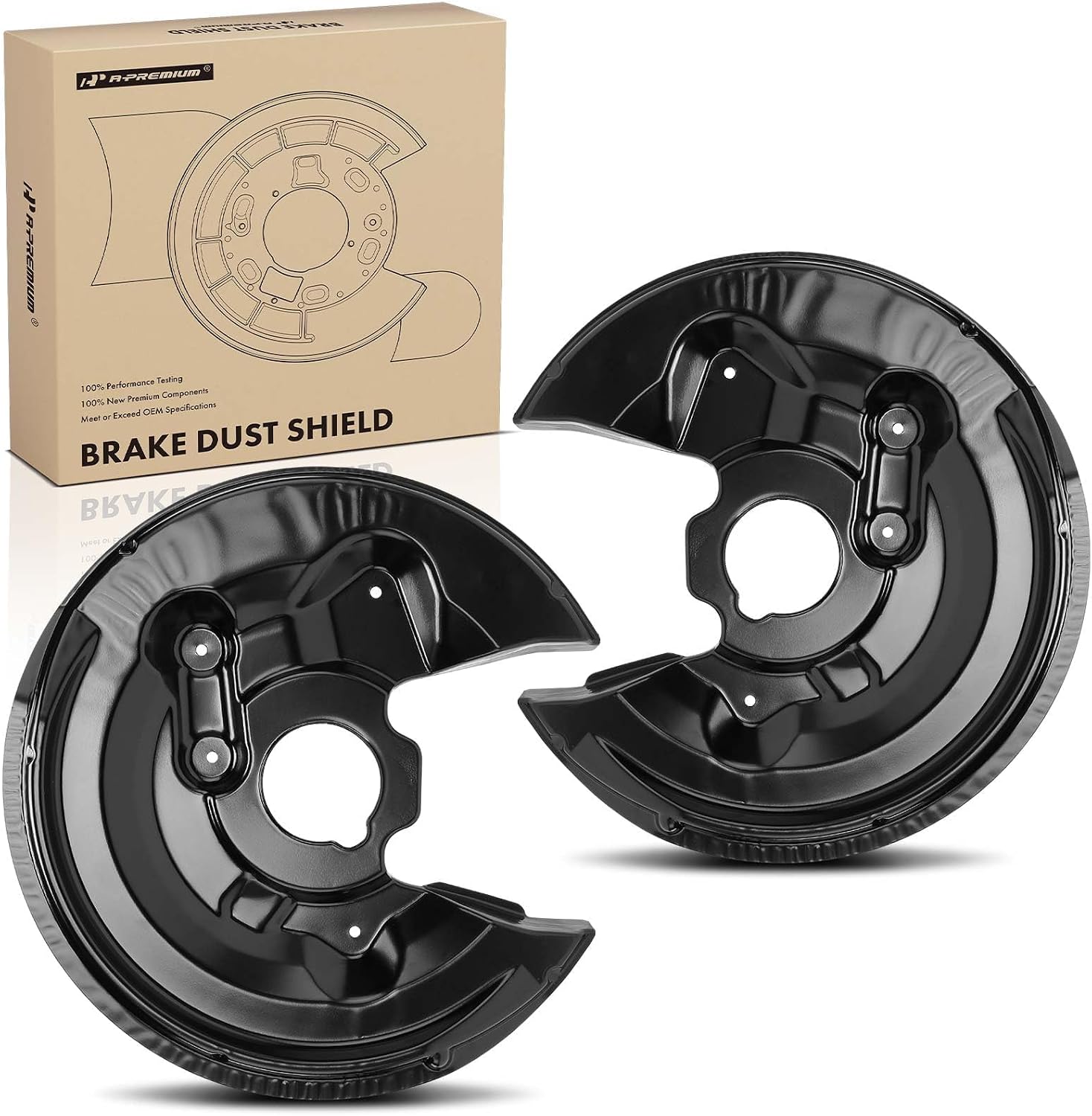 A-Premium Rear Driver and Passenger Side Brake Dust Shield Compatible with Select Volkswagen Models - Golf, GTI, 2010 2011 2012 2013, Only Fits Hatchback - Replace# 1Q0615612D, 2-PC Set