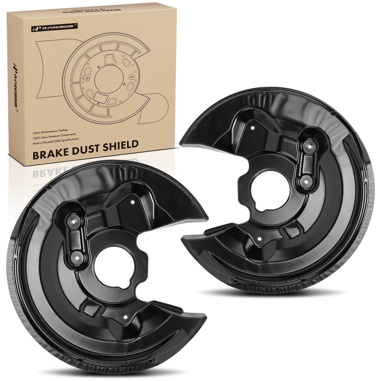 A-Premium Rear Driver and Passenger Side Brake Dust Shield Compatible with Select Volkswagen Models - Golf, GTI, 2010 2011 2012 2013, Only Fits