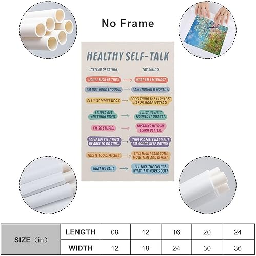 Miniatura 3 de Póster de autoconversación saludable, impresión de salud mental, terapia, asesoramiento, lienzo impreso para decoración de dormitorio, paisaje