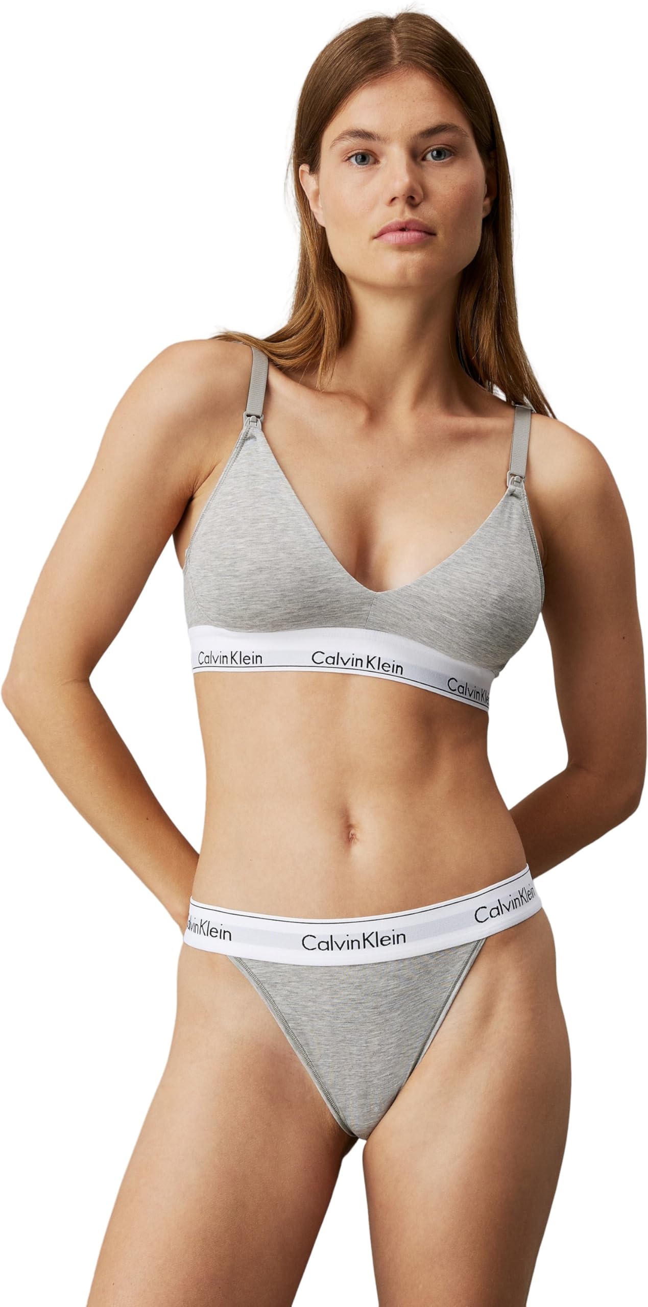 Calvin Klein Women Maternity Bra Non-Wired, Multicolor (Grey Heather), S