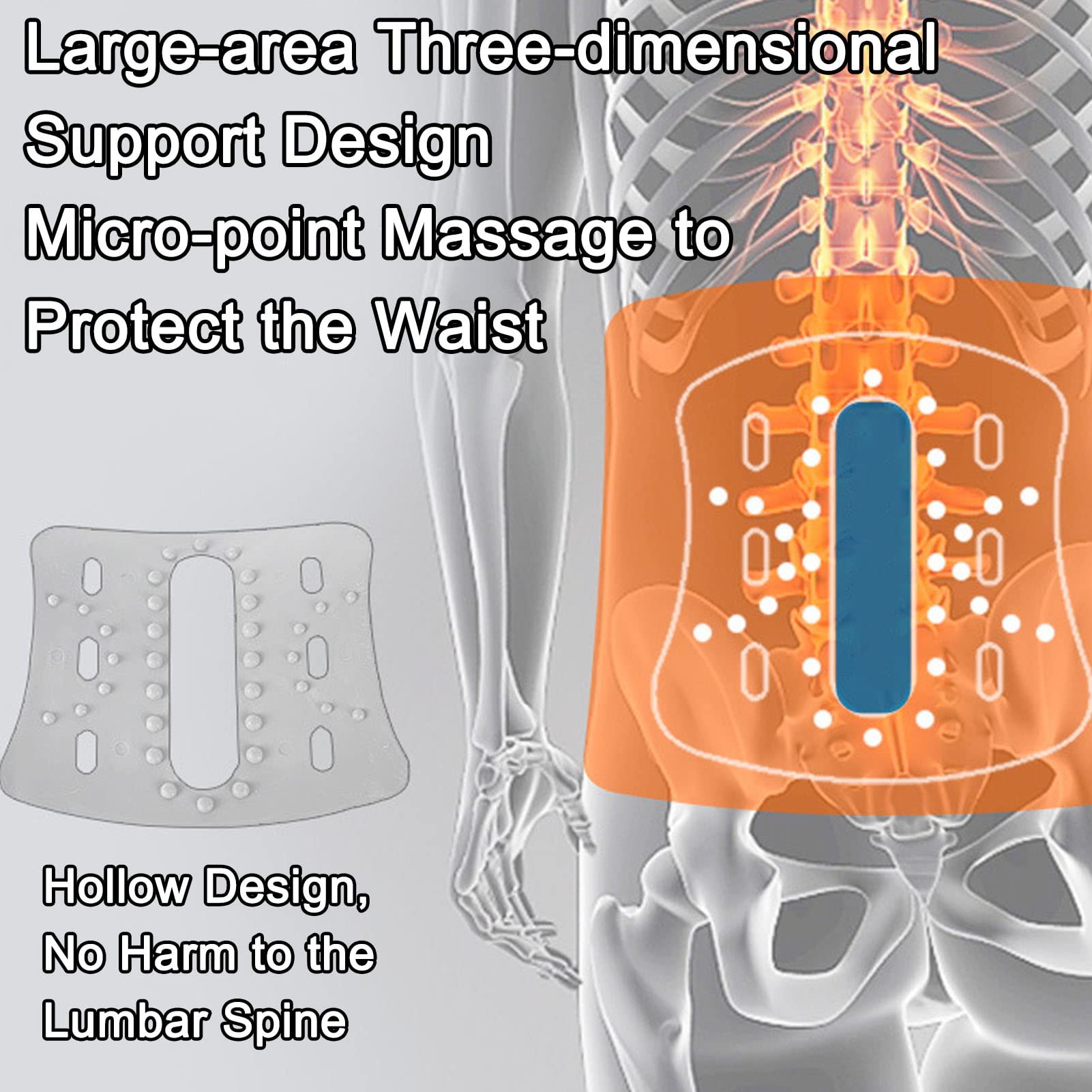 Cinturón Lumbar para el Alivio del Dolor Lumbar,Cinturón Lumbar Ajustable,XL