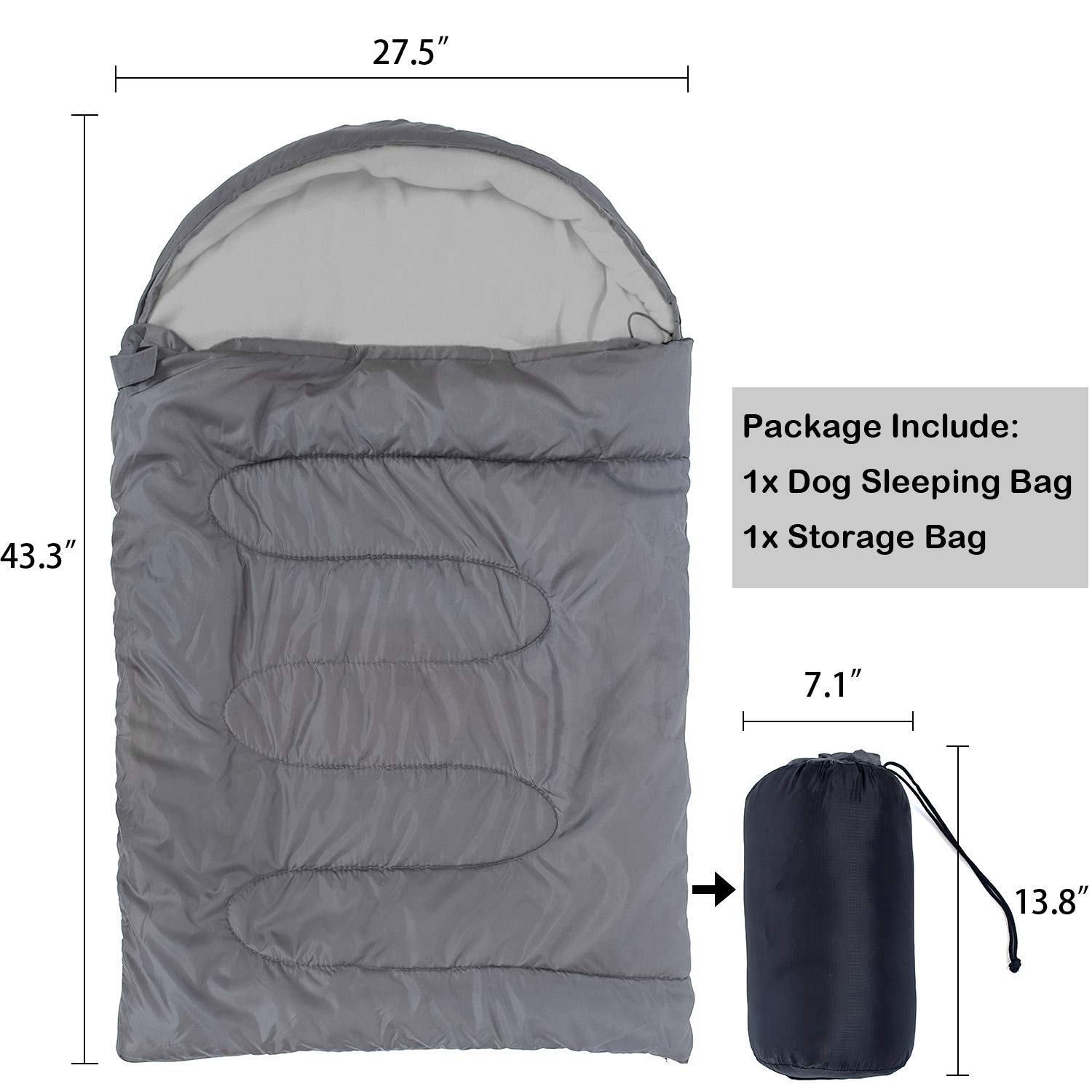 Saco de dormir para perro, impermeable, cálido, plegable, con bolsa de almacenamiento para interiores y exteriores, viajes, camping, senderismo, mochila (43 pulgadas de largo x 27 pulgadas)