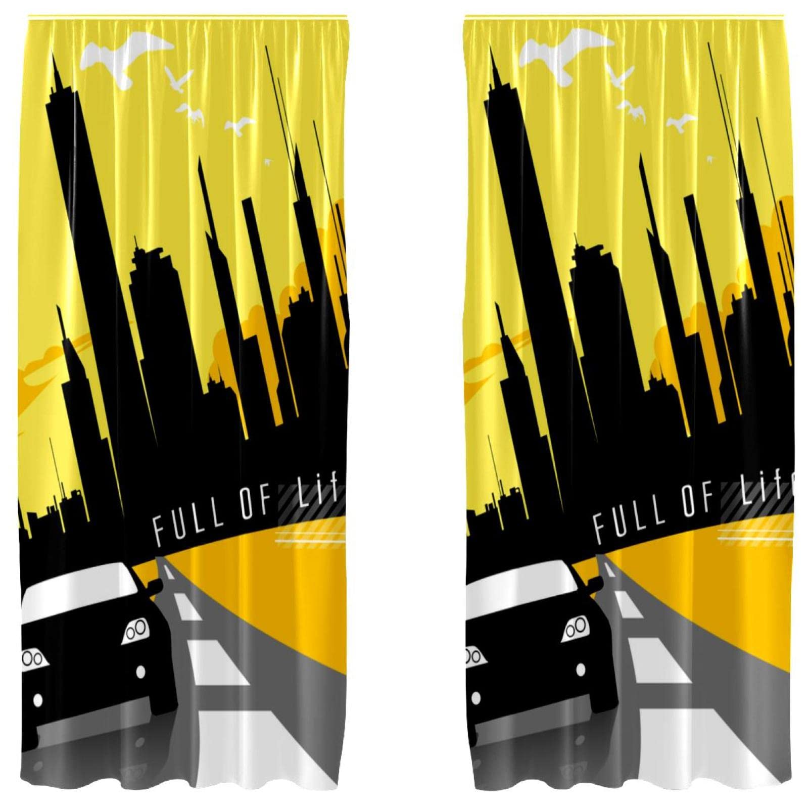Rideaux occultants en microfibre silhouette voiture 140x213 cm