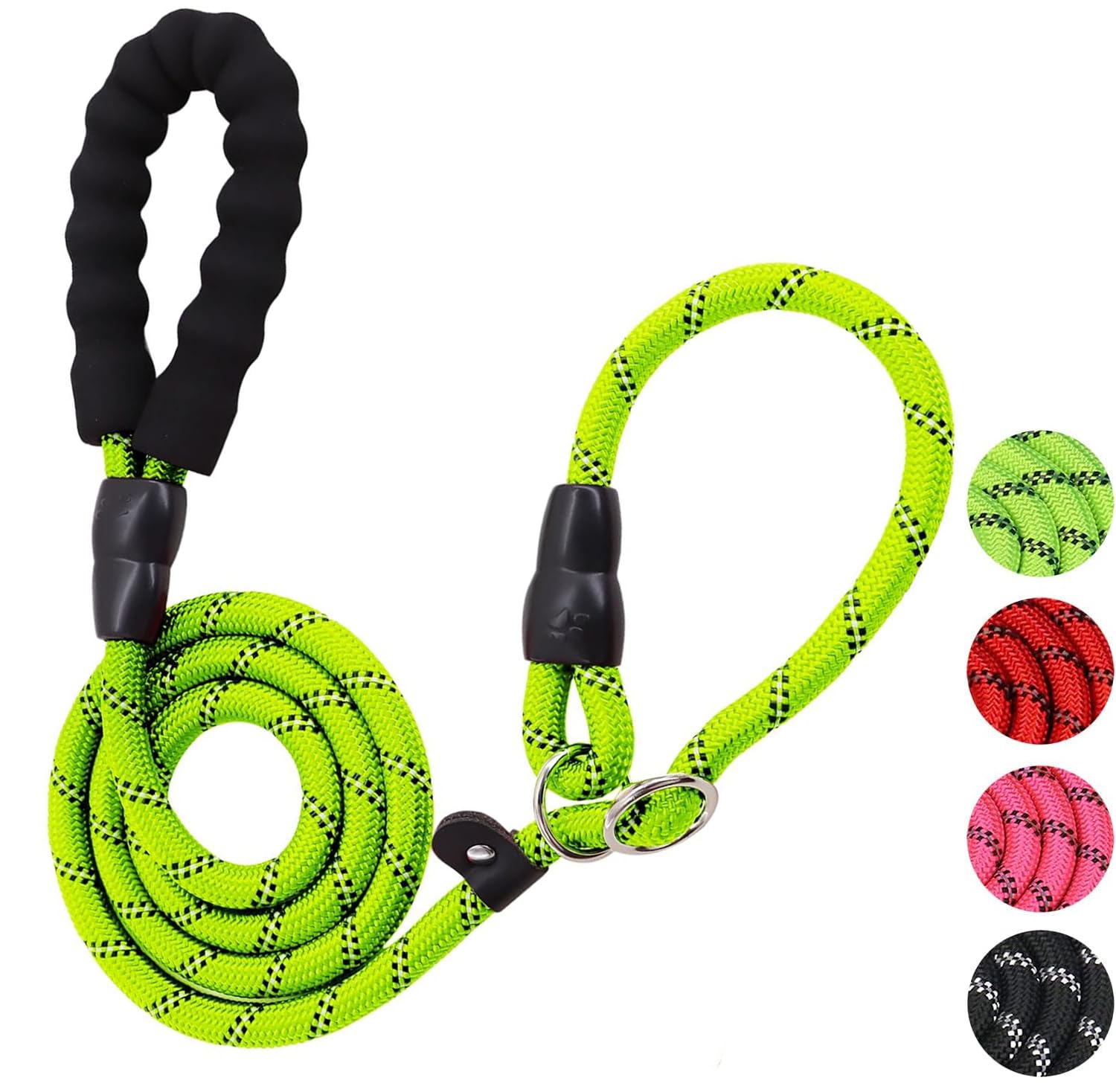 Dog Slip Lead, Training Leads for Dogs 2m Reflective Slip Leads with Soft Padded Handle