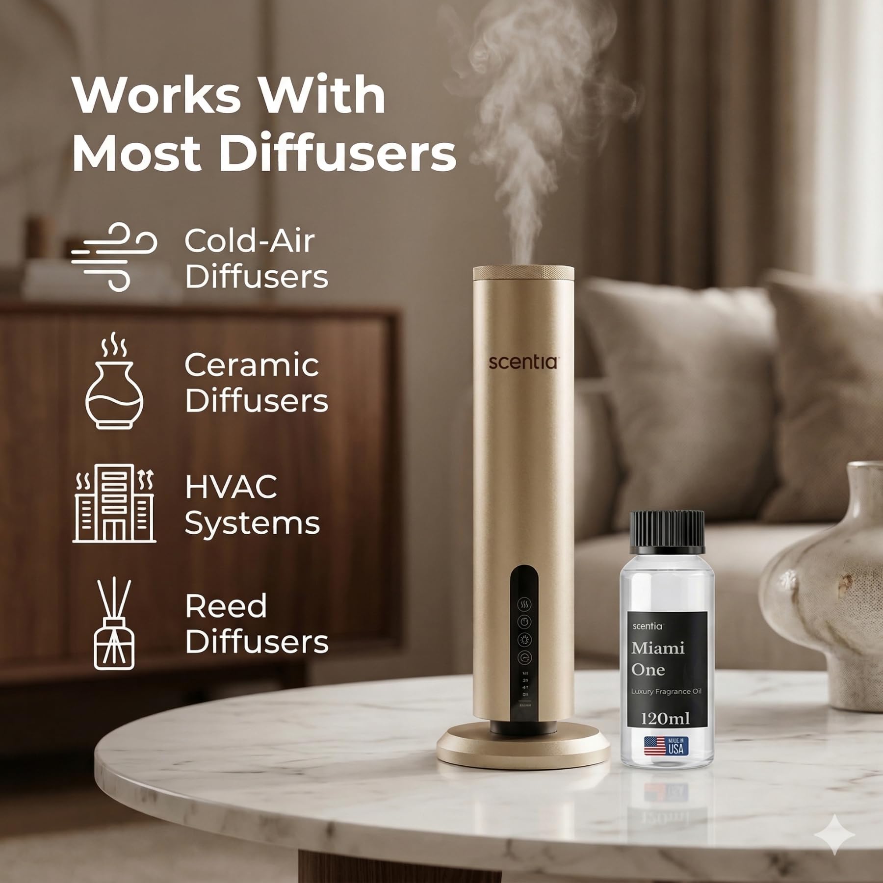 Miami One - Recambio de aceite difusor de 120 ml, inspirado en One Hotel