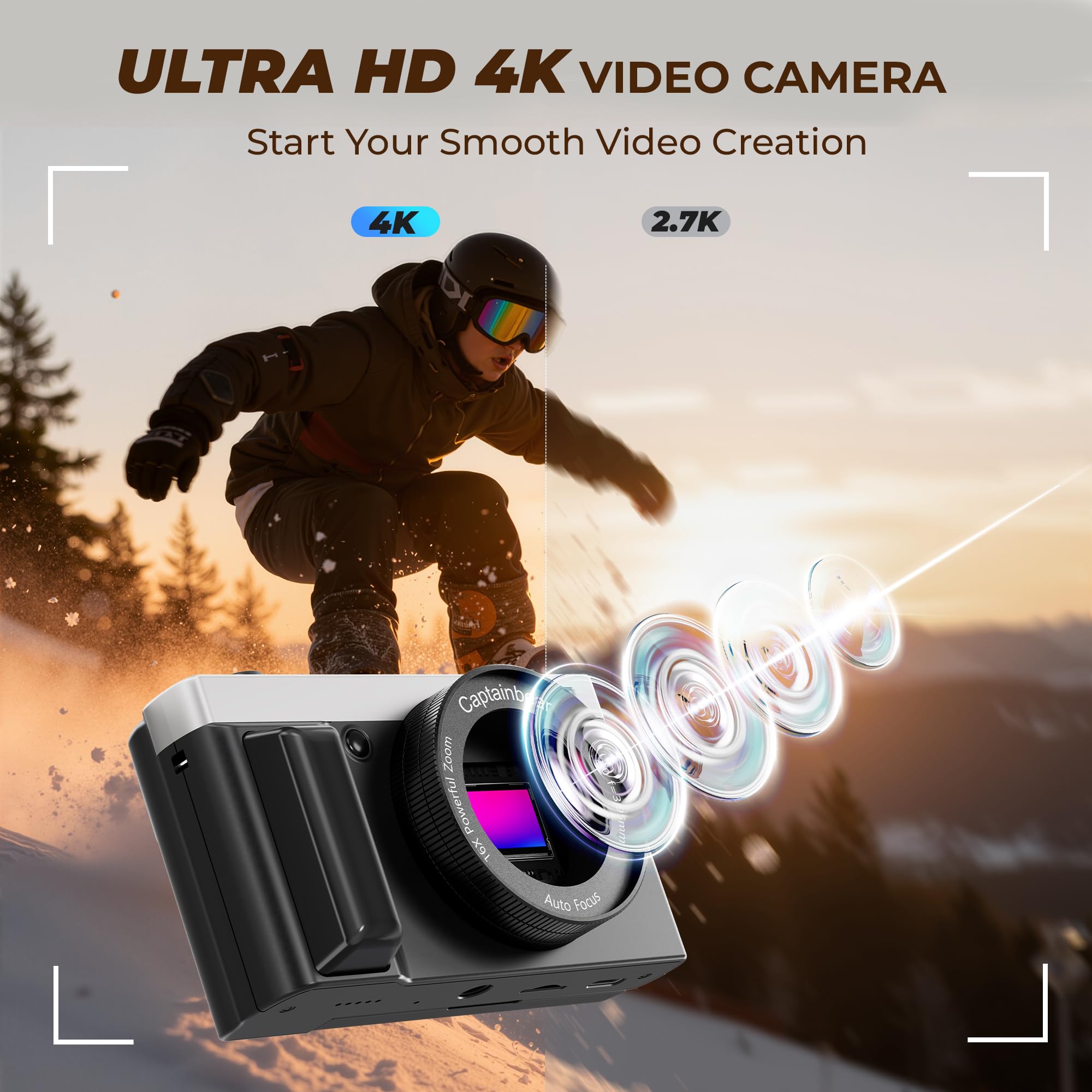 Amazon | 4Kデジタルカメラ 写真撮影用 64MP オートフォーカス Vlog